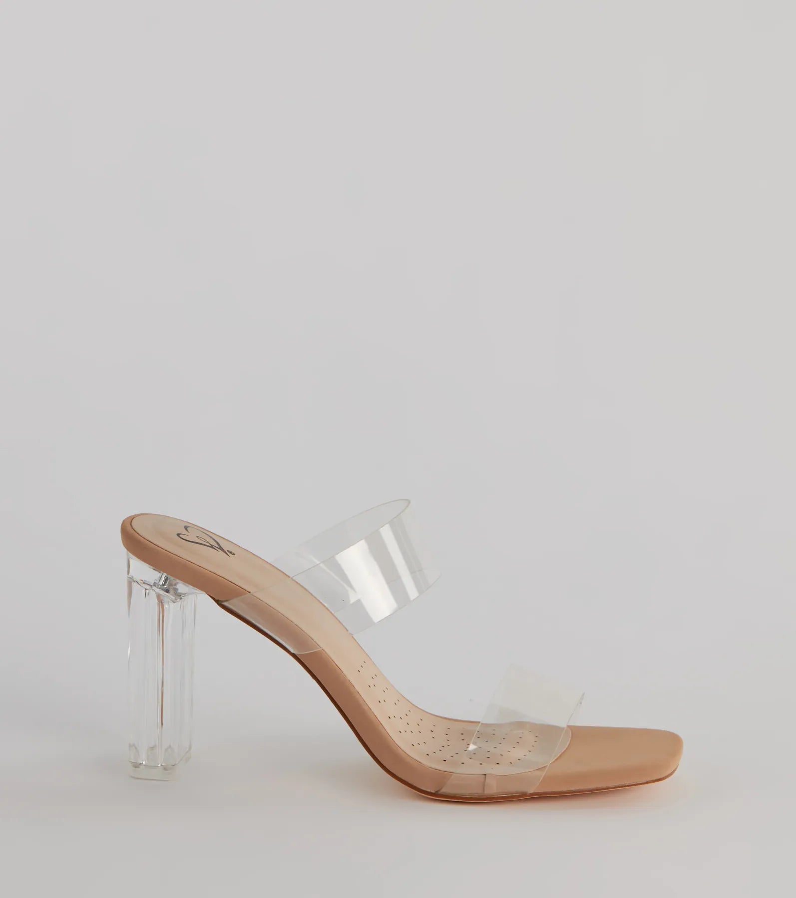 Ultimate Chic PVC Strap Lucite Block Heels - Clearly On Trend