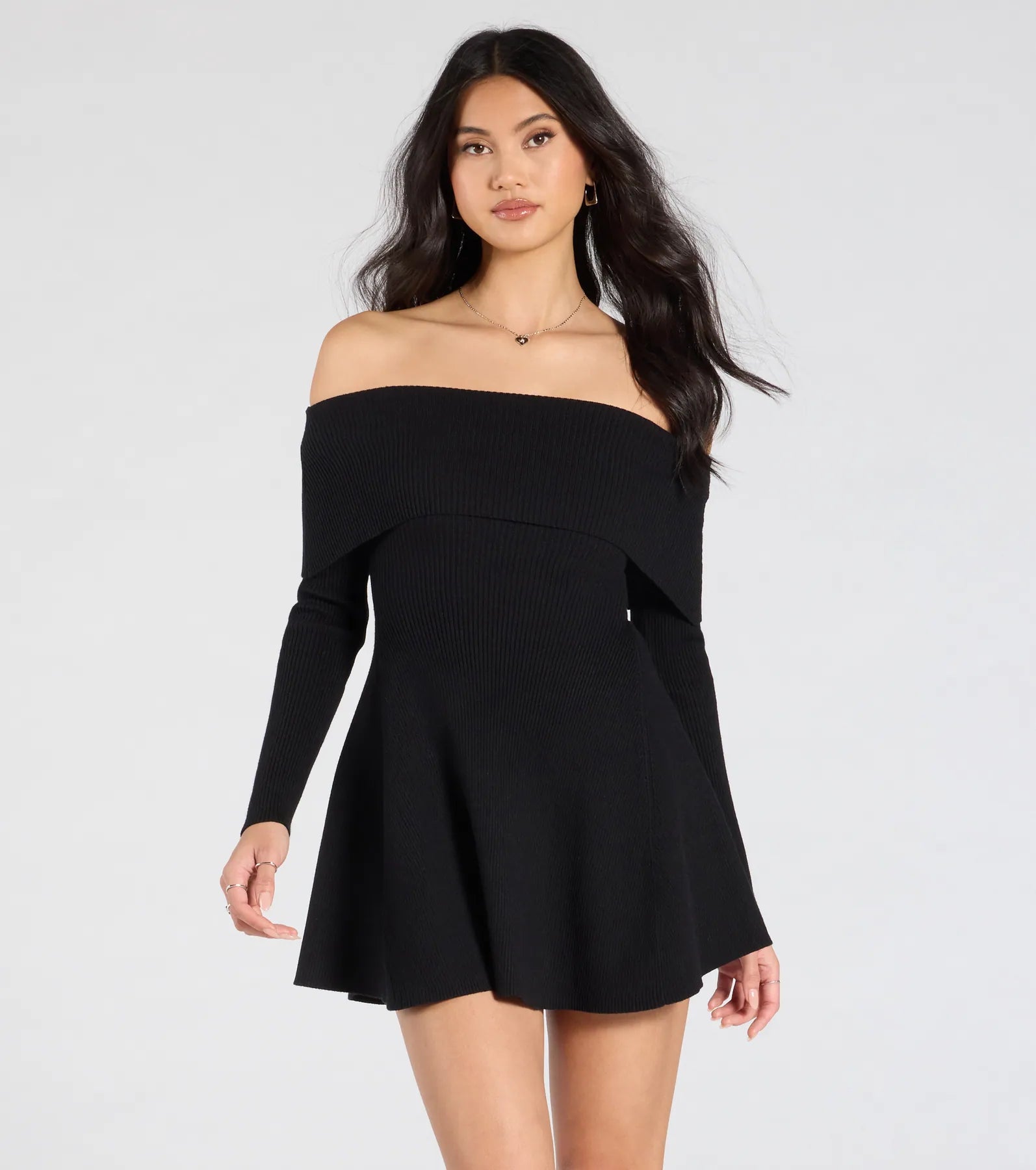 Ultimate Chic Ribbed Knit Skater Dress