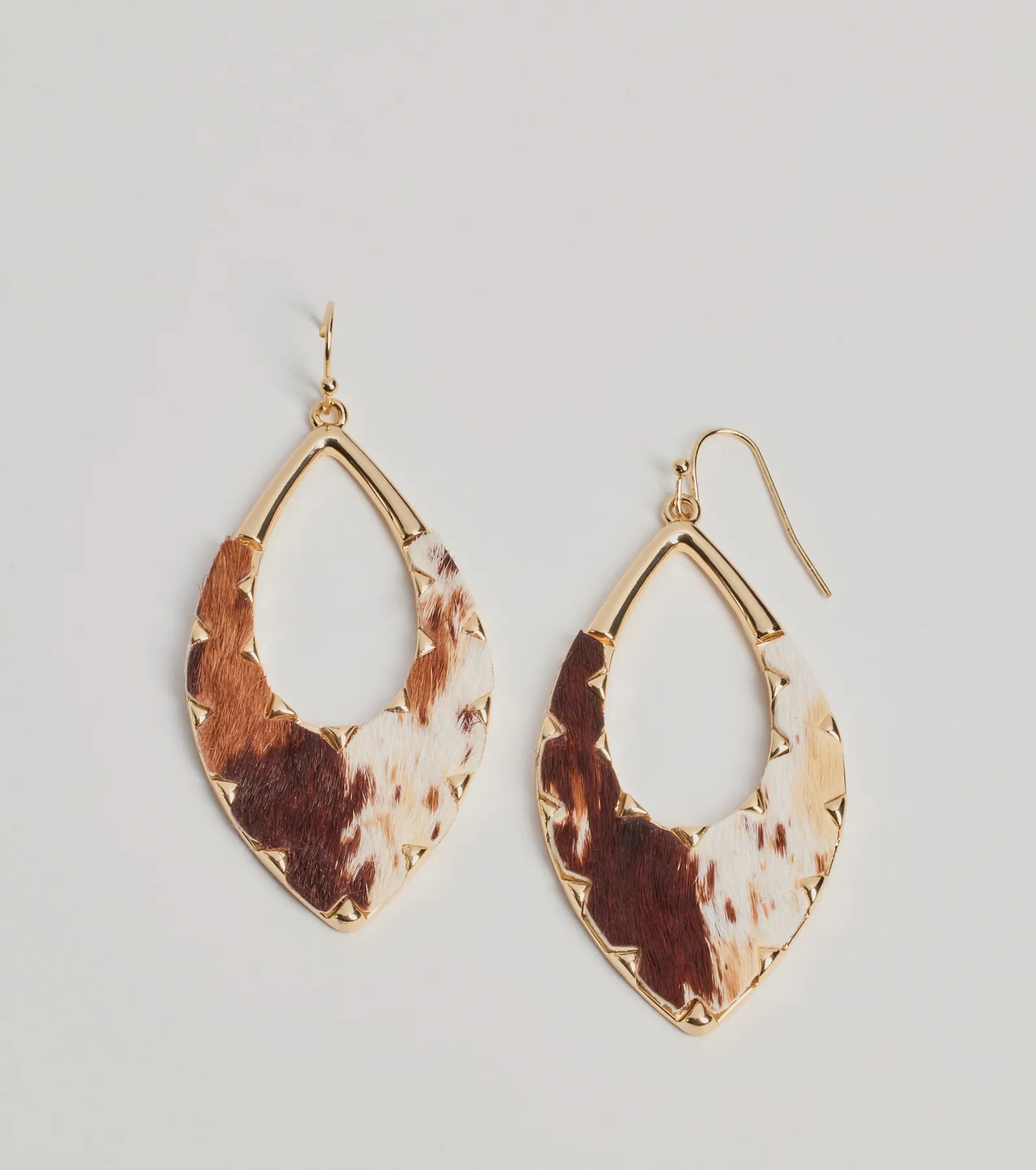 Premium Western Babe Cow Print Cutout Teardrop Earrings - Ultimate Style Upgrade