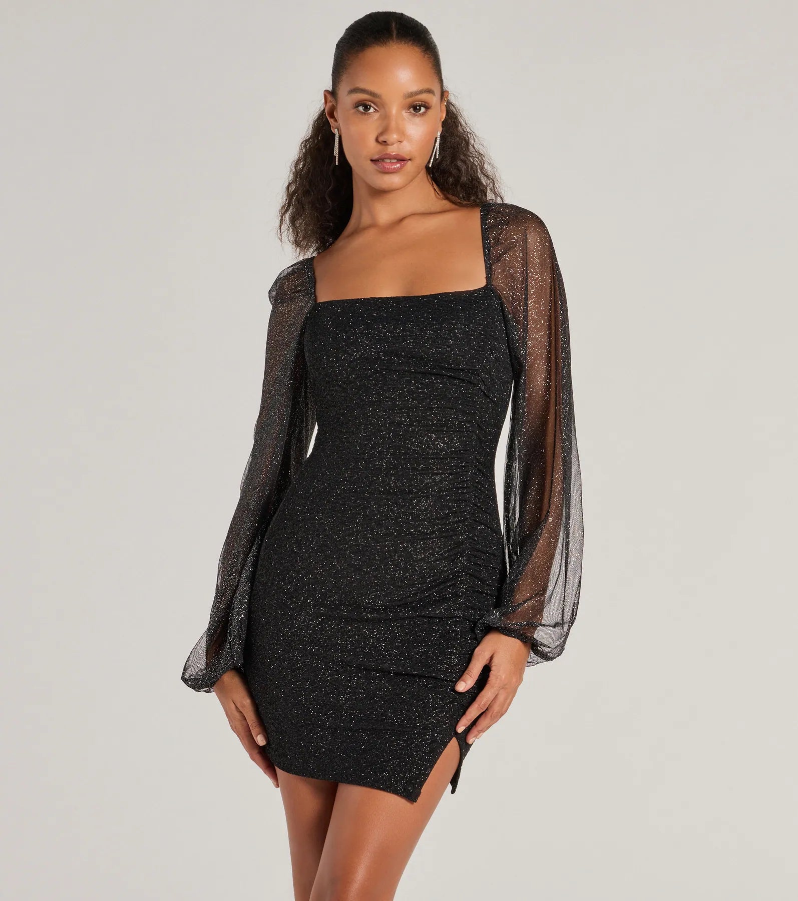 Ultimate Shimmer Glitter Mini Dress - Premium Party Wear