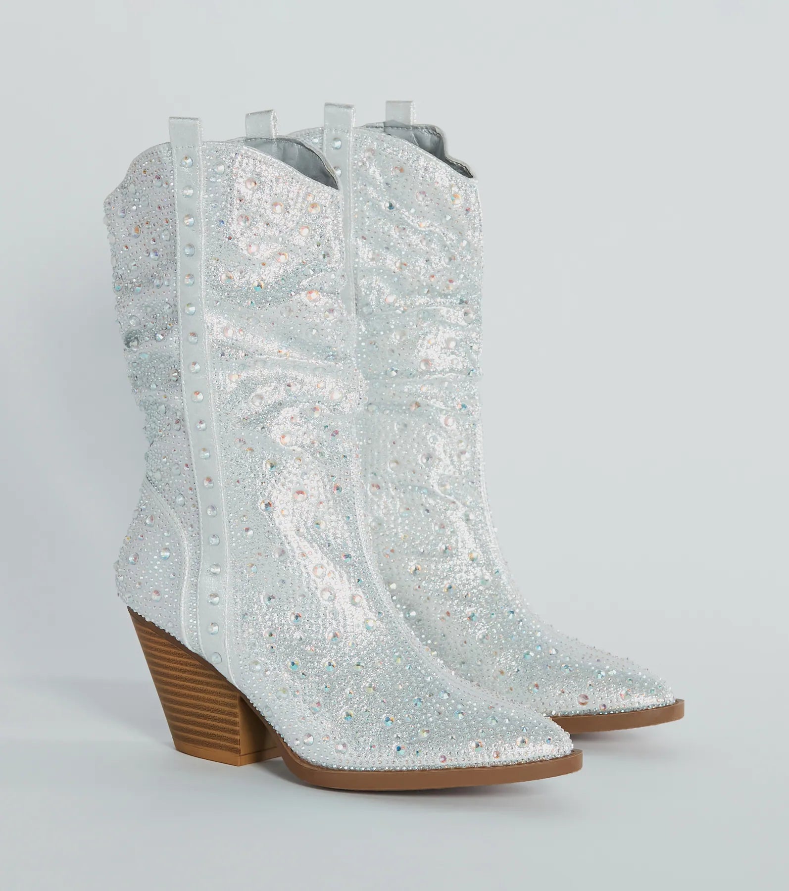 Ultimate Glam Rhinestone Faux Leather Cowboy Boots