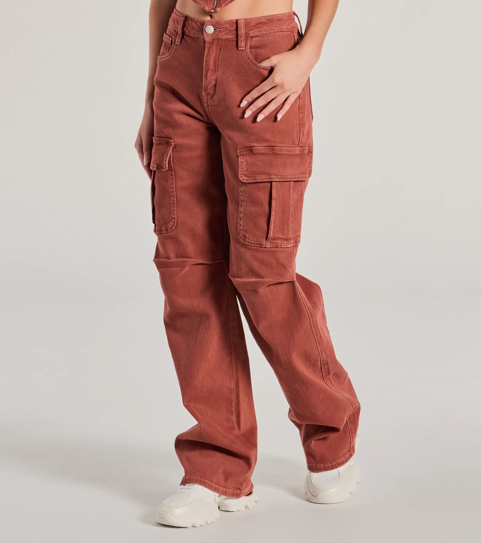 Ultimate Cool Girl High-Rise Cargo Denim Pants