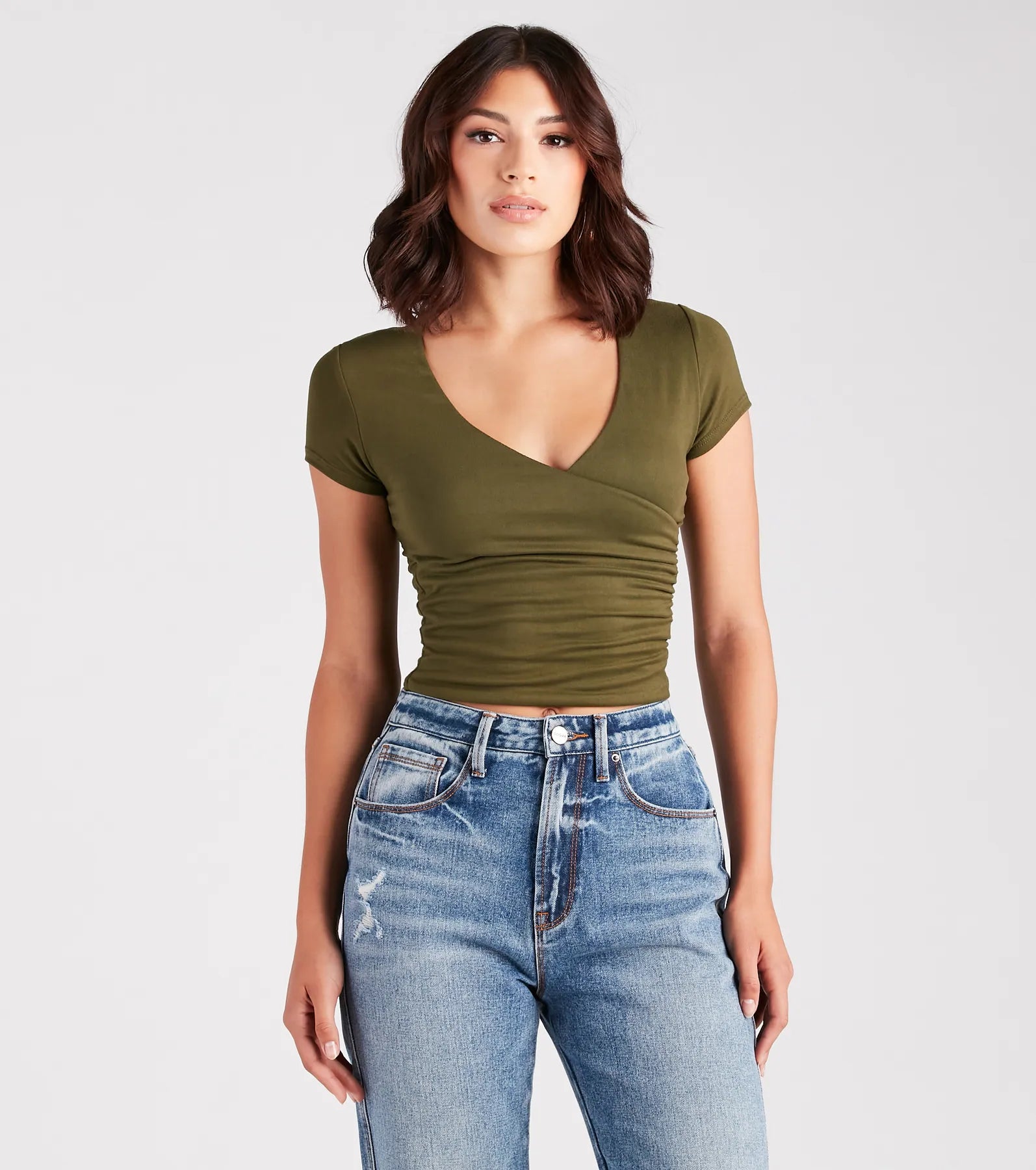 Ultimate Wrap-Front Crop Top - Premium Comfort & Style