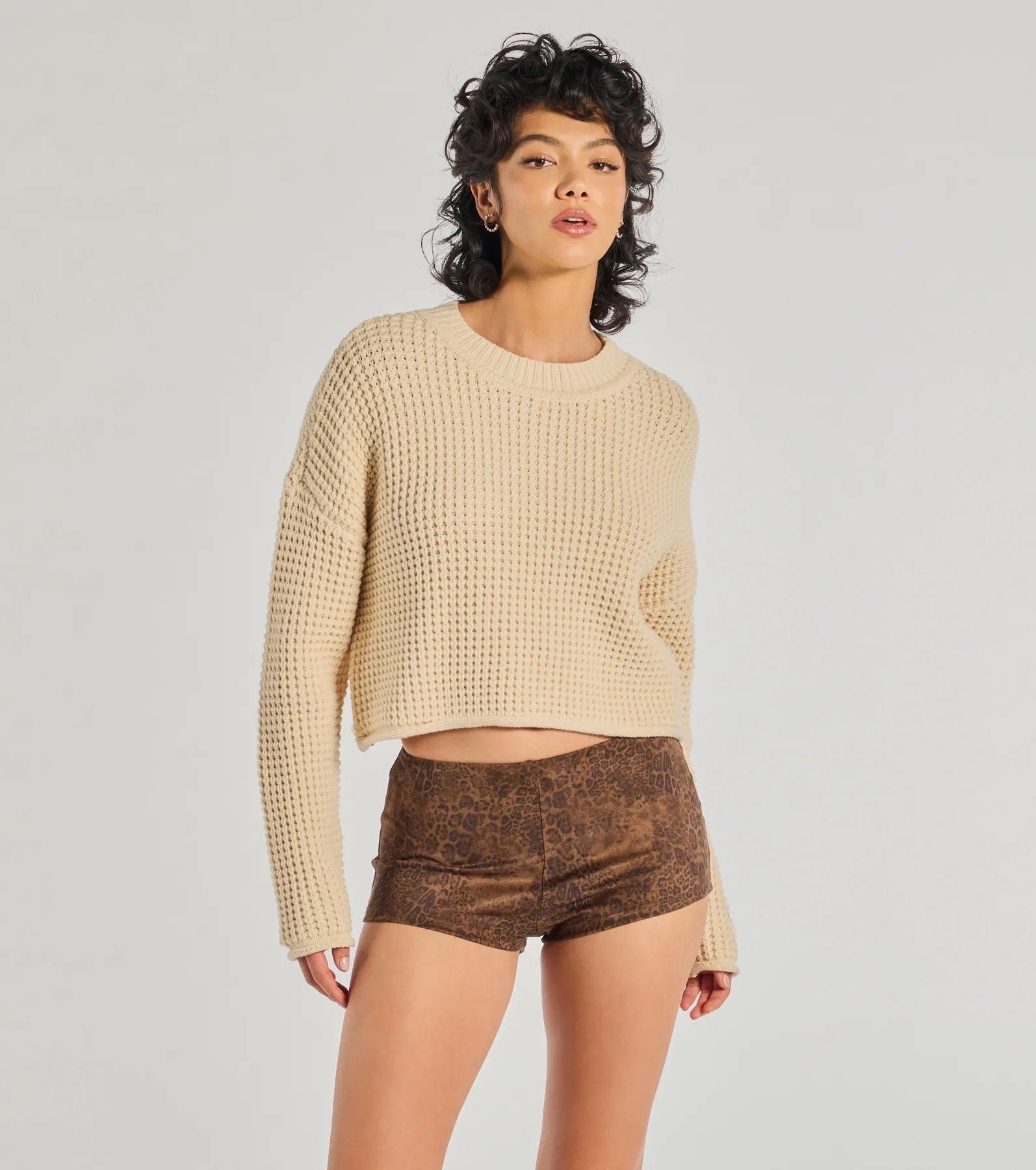 Ultimate Comfort Waffle Knit Sweater - Cozy Crew Neck