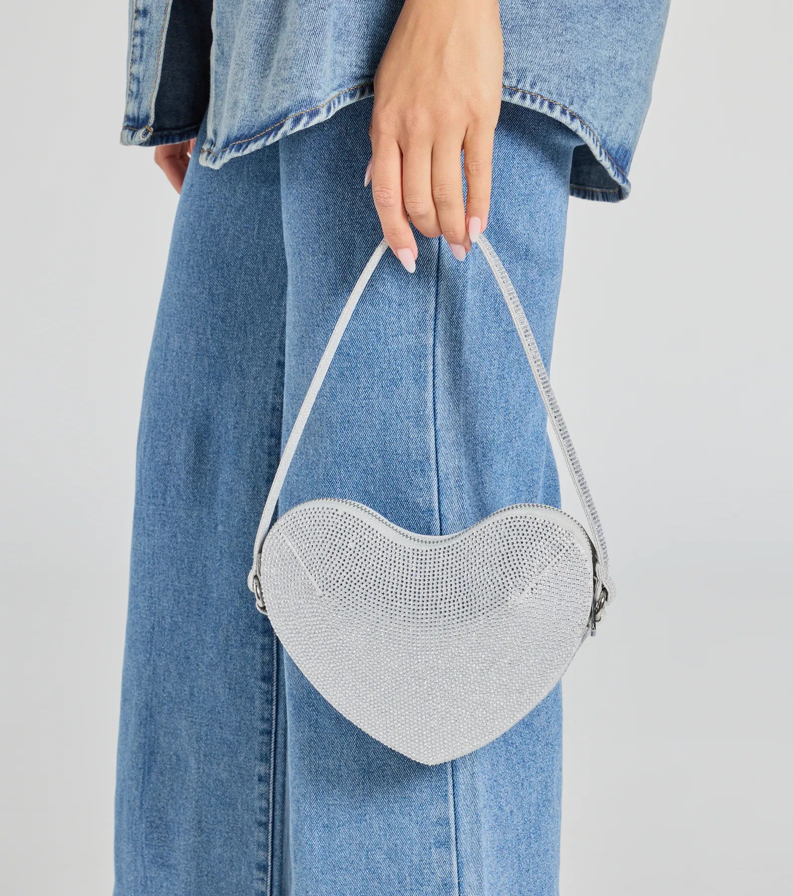 Premium Forever In My Heart Rhinestone Glitter Bag