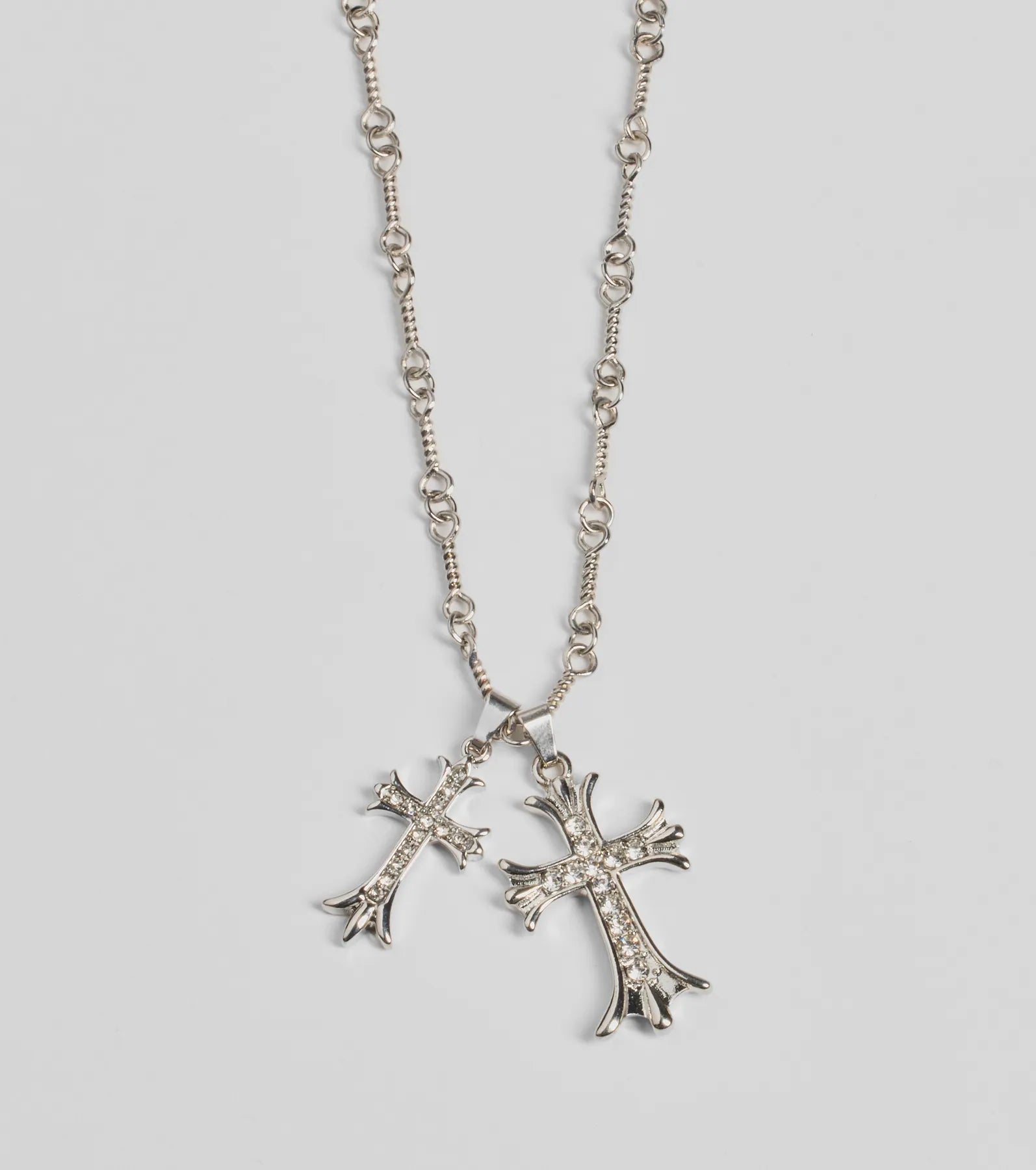 Premium Graceful Radiance Rhinestone Cross Pendant Necklace