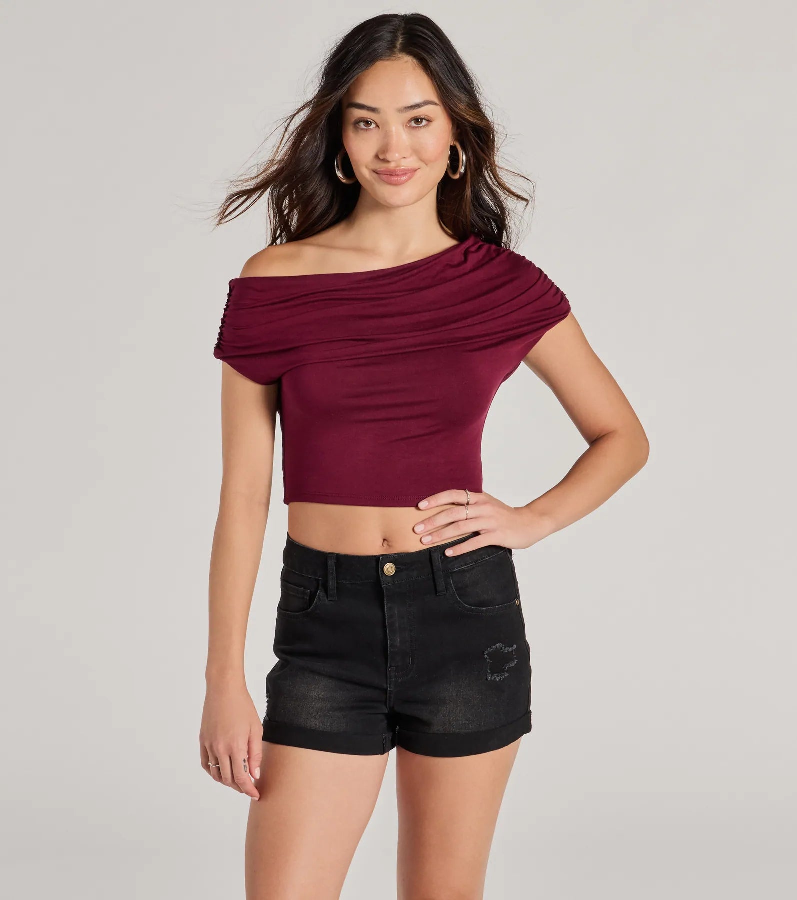 Ultimate Modern Chic One-Shoulder Crop Top