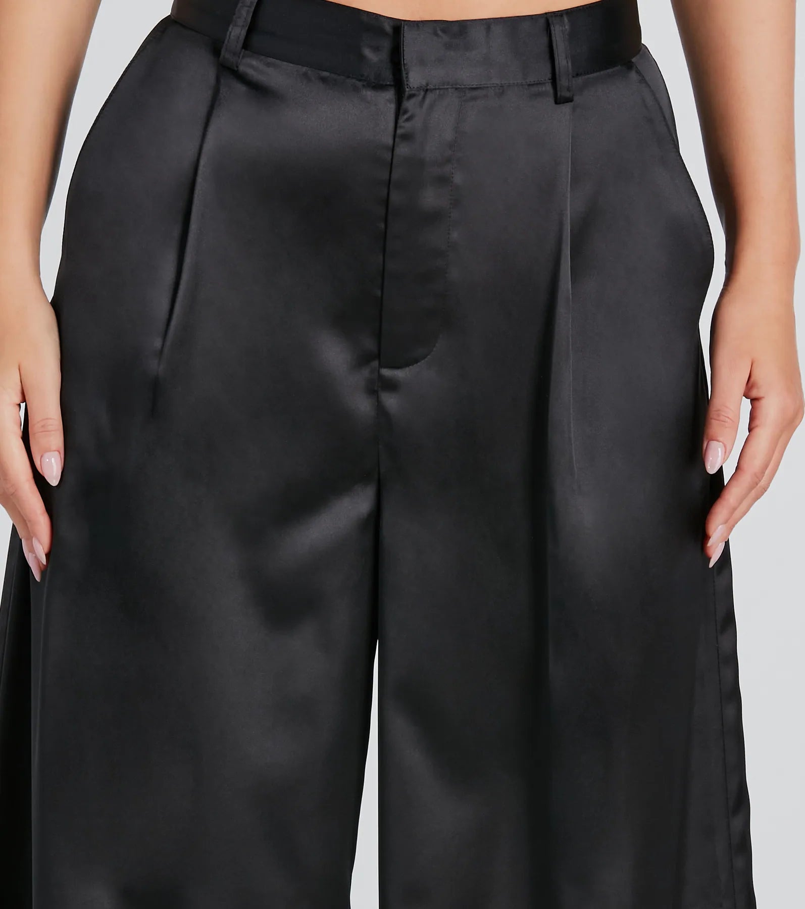 Premium Satin Wide-Leg Pants - Power Vibe Collection