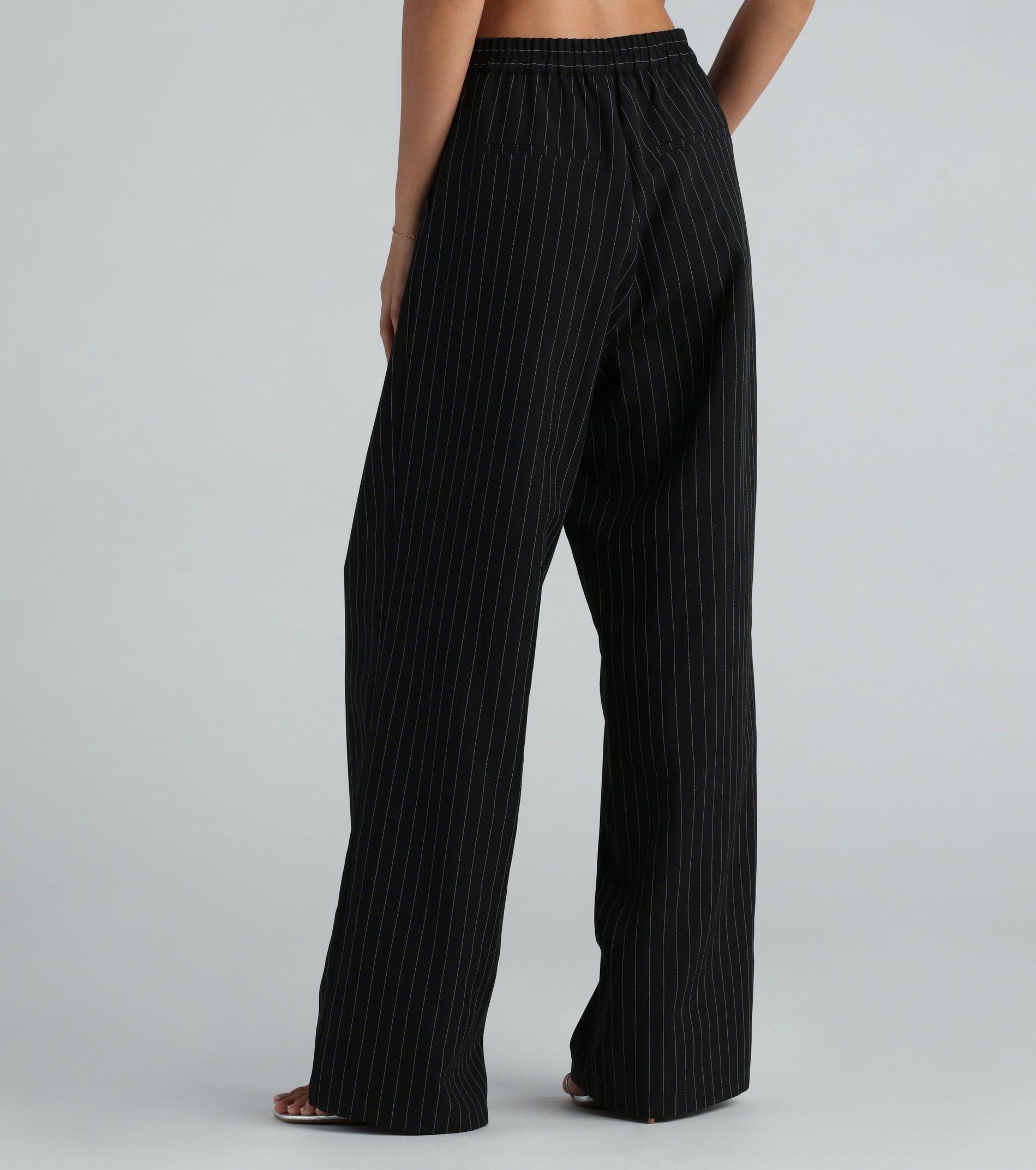 Ultimate Iconic Vibes Pinstripe Wide-Leg Pants