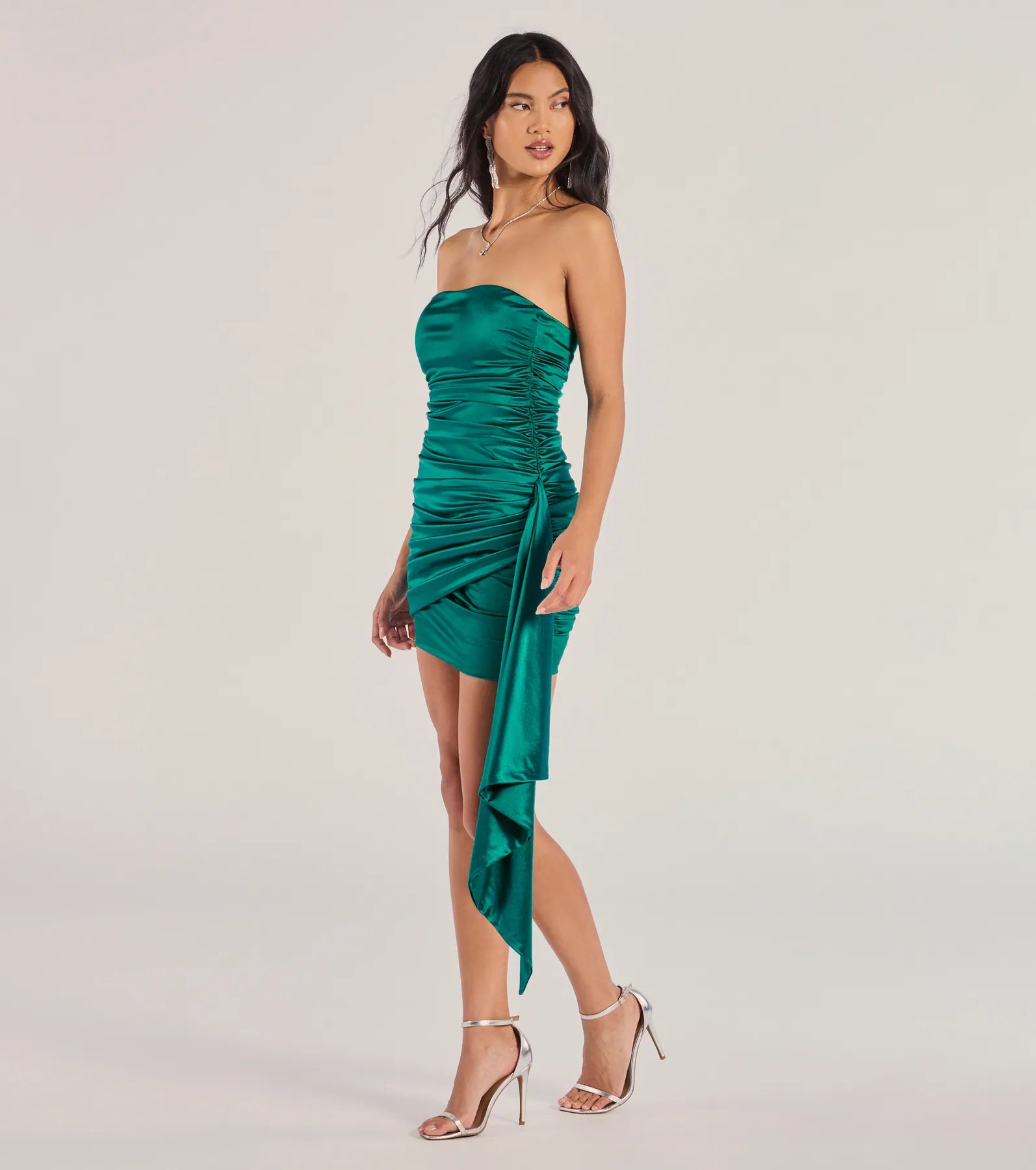 Premium Carlene Ruched Satin Party Dress - Ultimate Bodycon Style