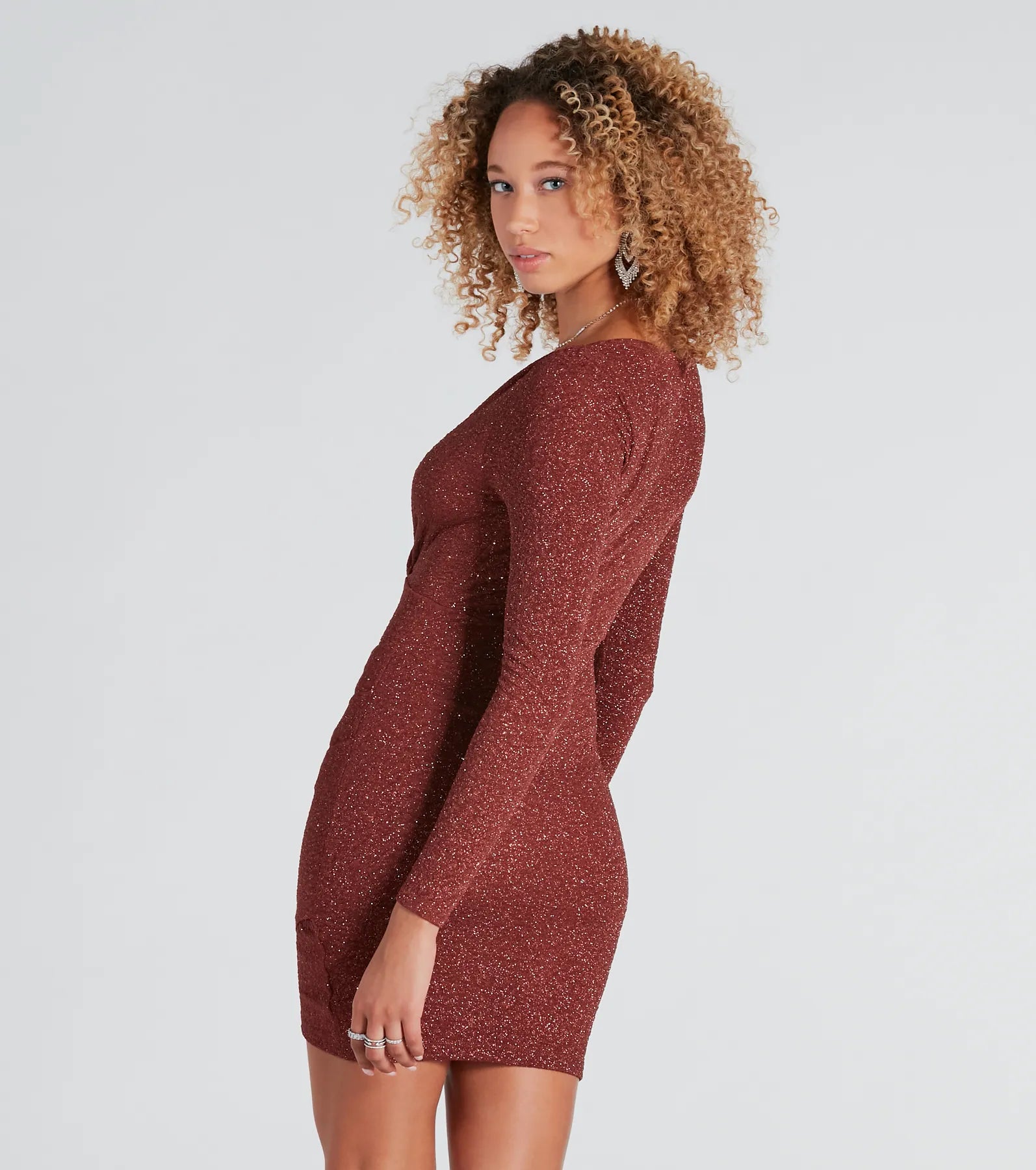 Ultimate Glitter V-Neck Mini Dress - Shine Like a Star