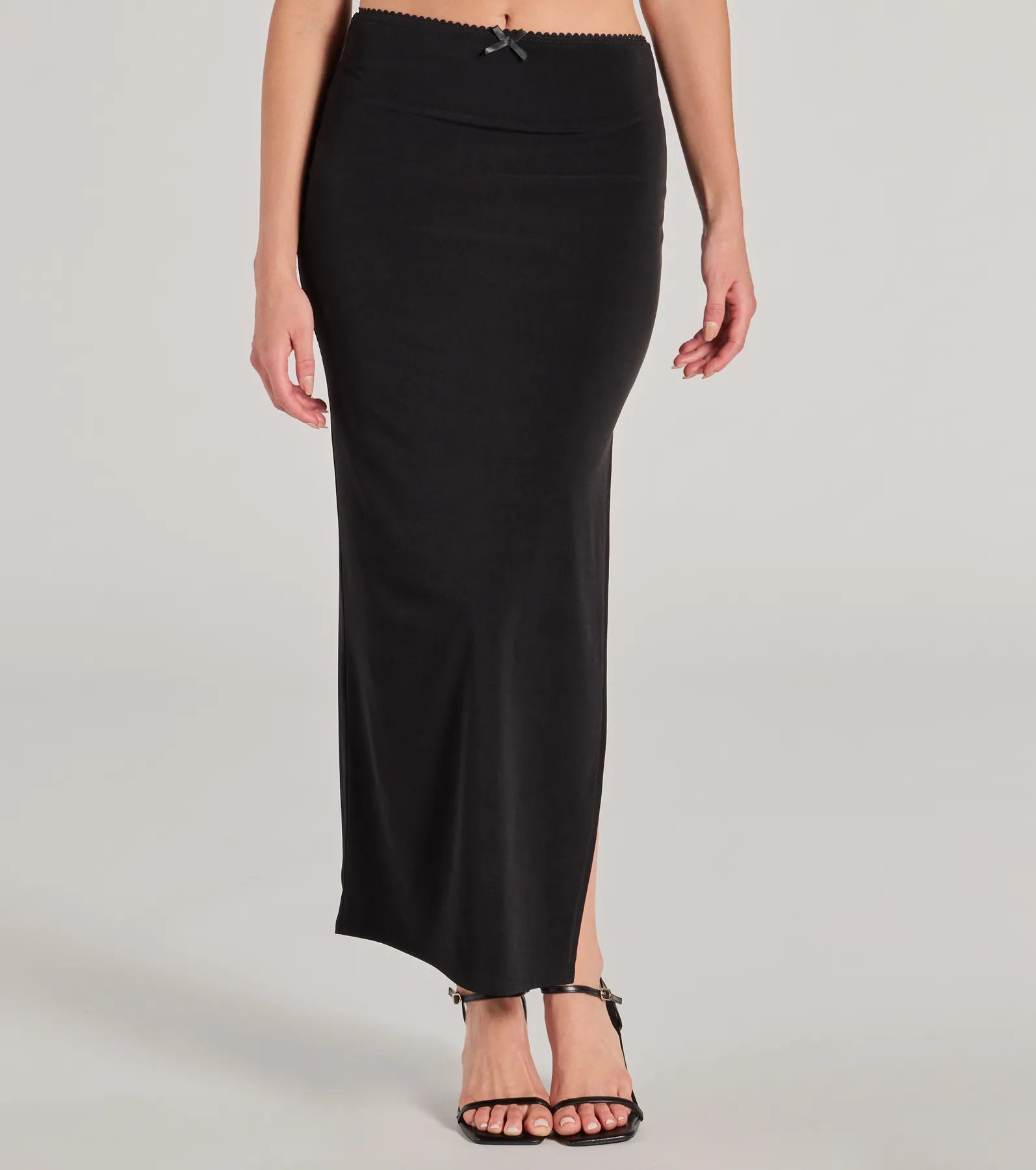 Ultimate Elegance High Rise Slit Maxi Skirt