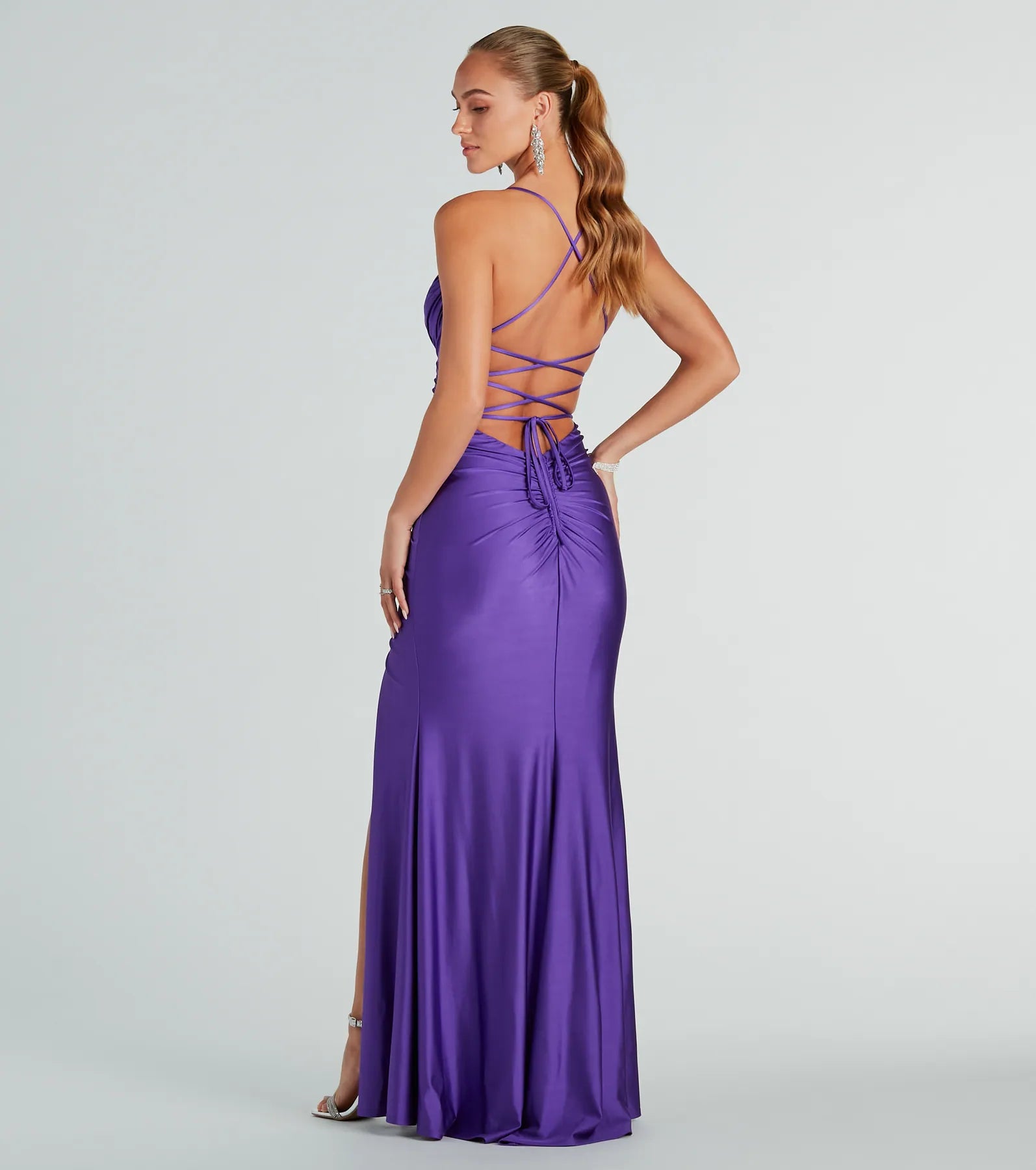 Premium Marlena Mermaid Evening Gown with Lace-Up Back