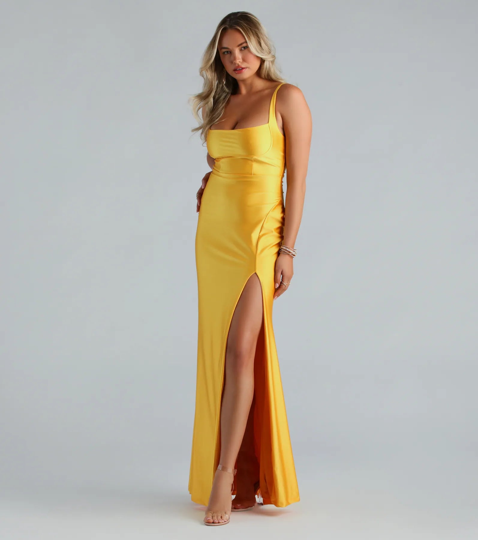 Premium Harper Mermaid Evening Gown with Lace-Up Back