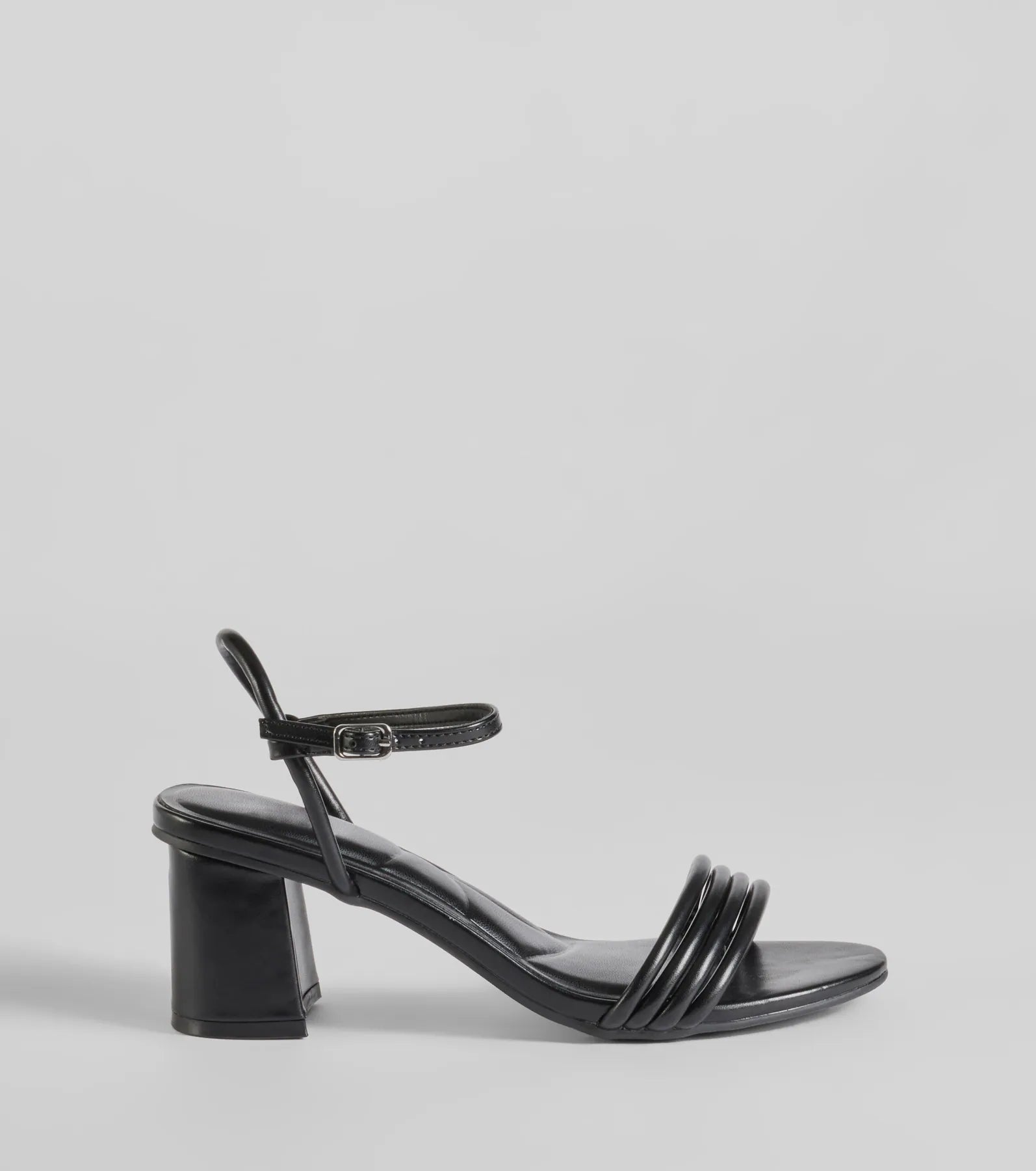 Ultimate Classic Strappy Faux Leather Block Heels - Timeless Elegance