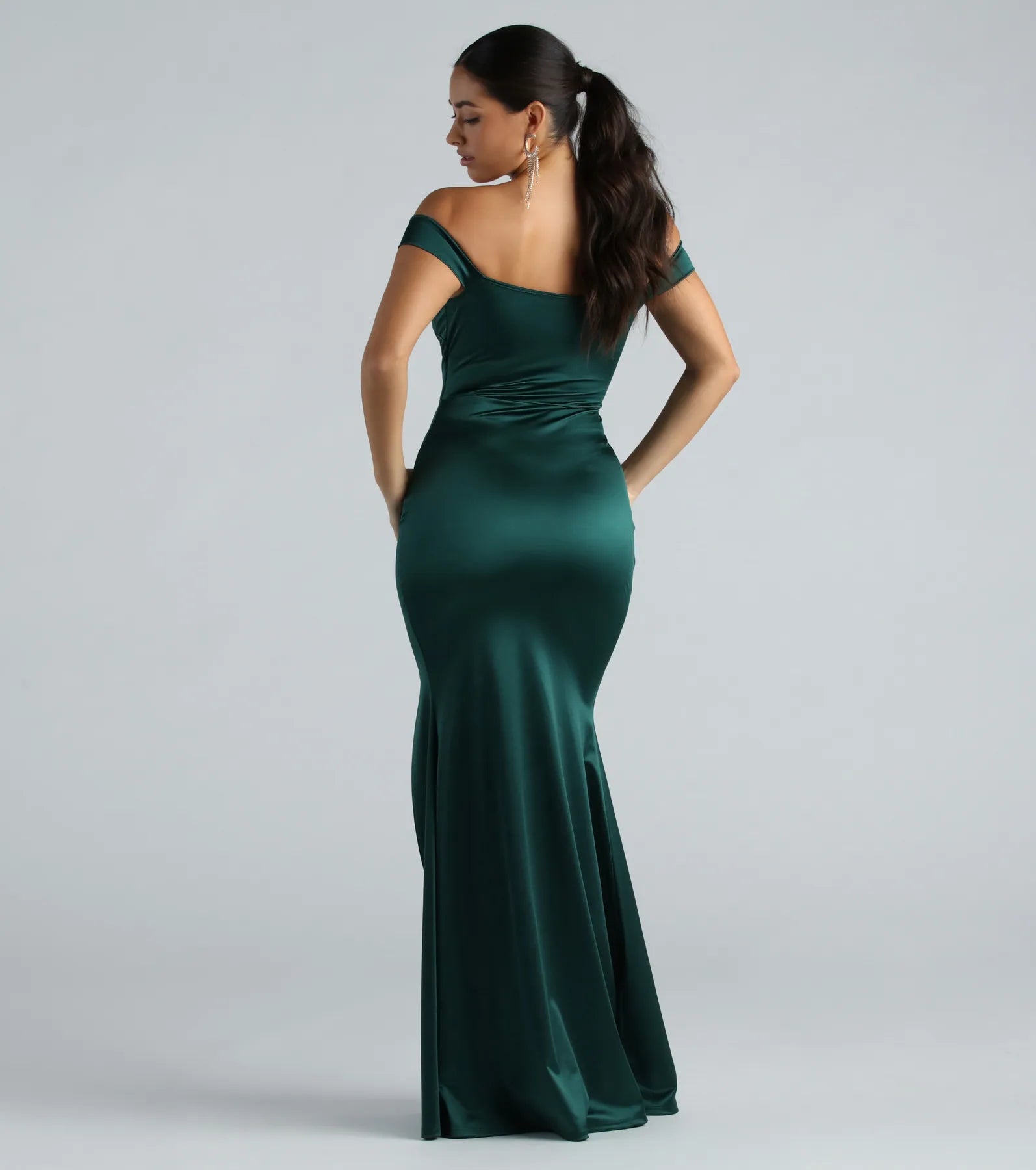 Premium Nancy Satin Mermaid Evening Gown