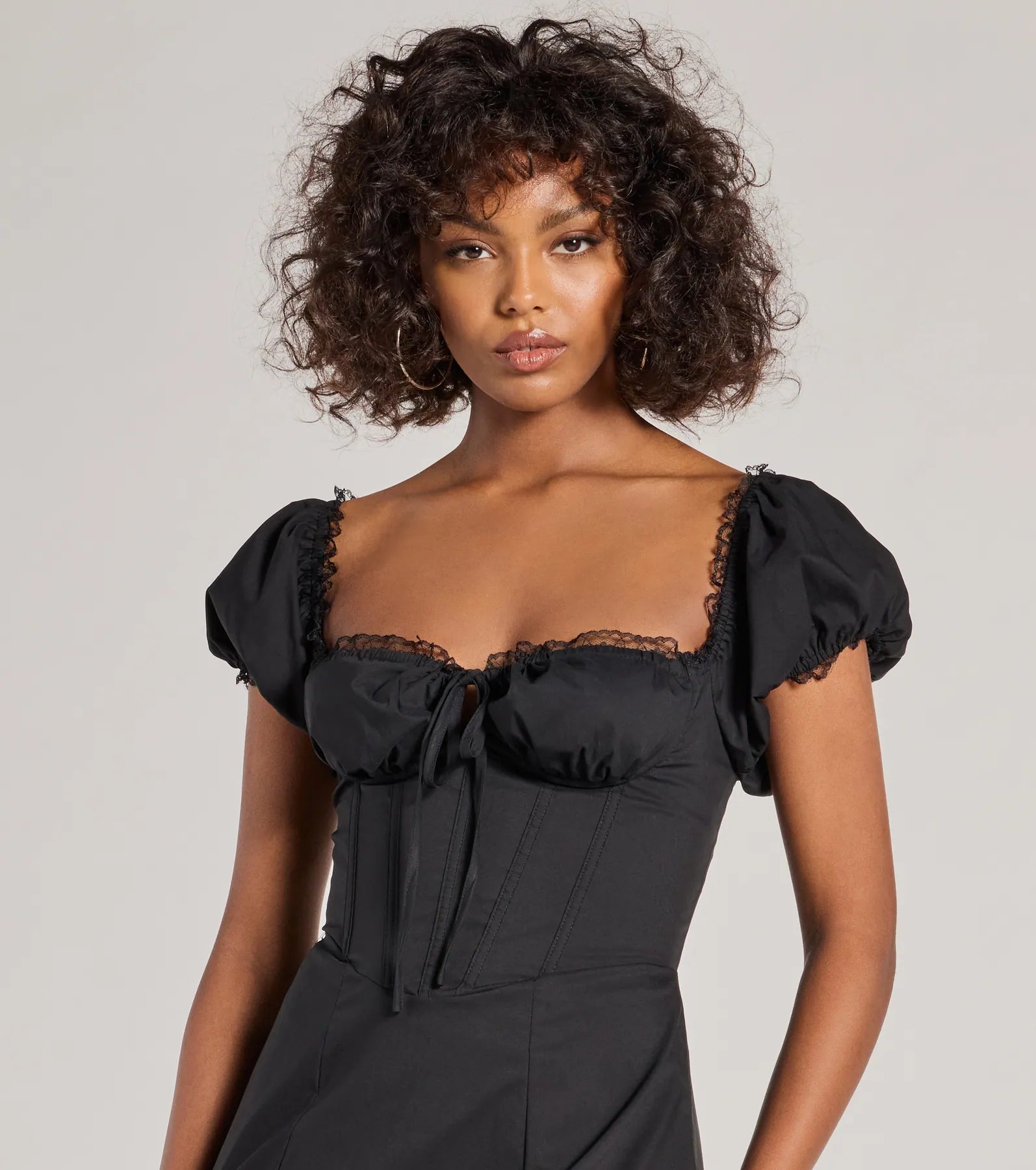 Ultimate Flawless Puff Sleeve Corset Midi Dress - Elegance Redefined