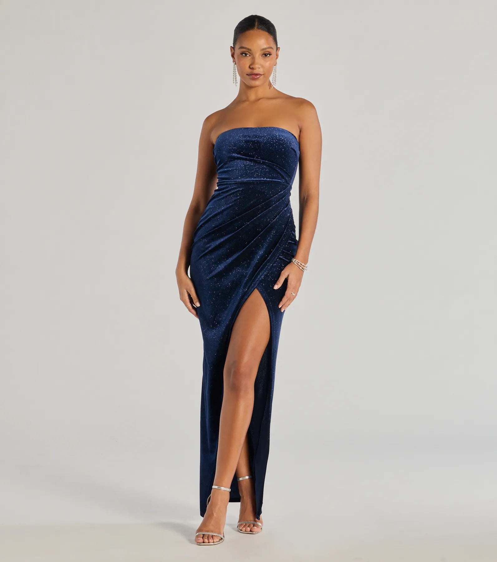 Premium Cordelia Velvet Glitter Wrap Dress - Ultimate Glamour