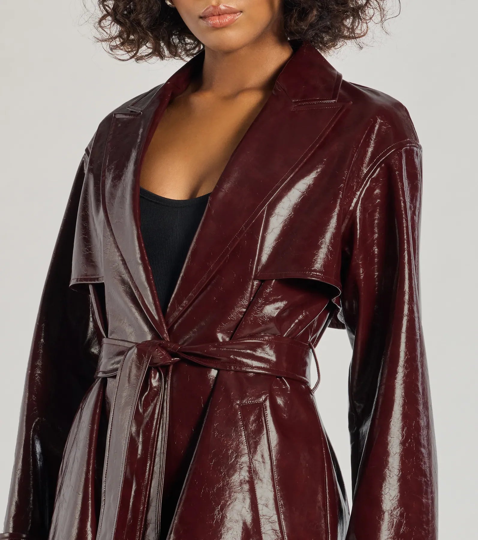 Premium Faux Leather Trench Coat - Ultimate Style Upgrade