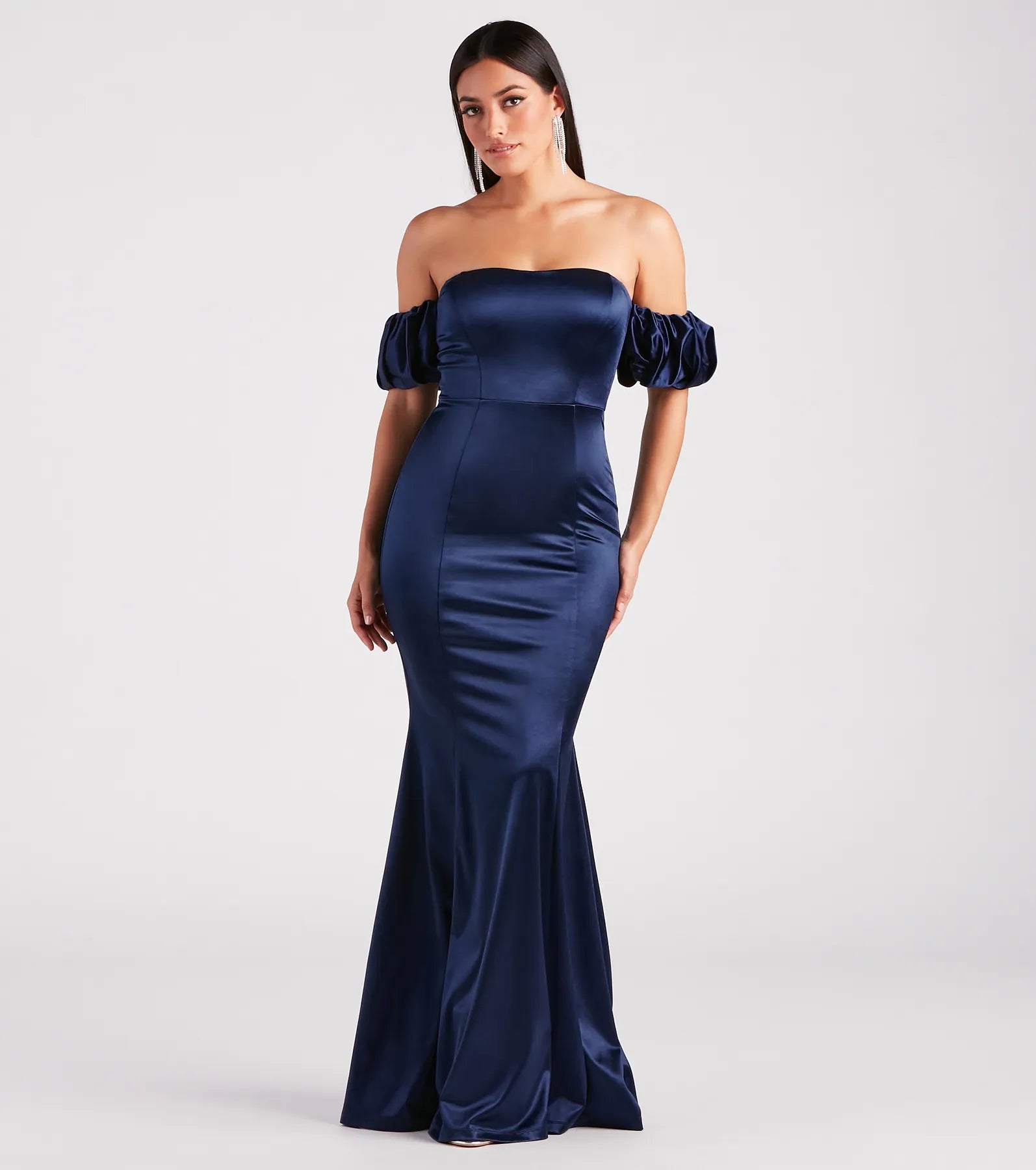 Premium Rose Satin Mermaid Evening Gown