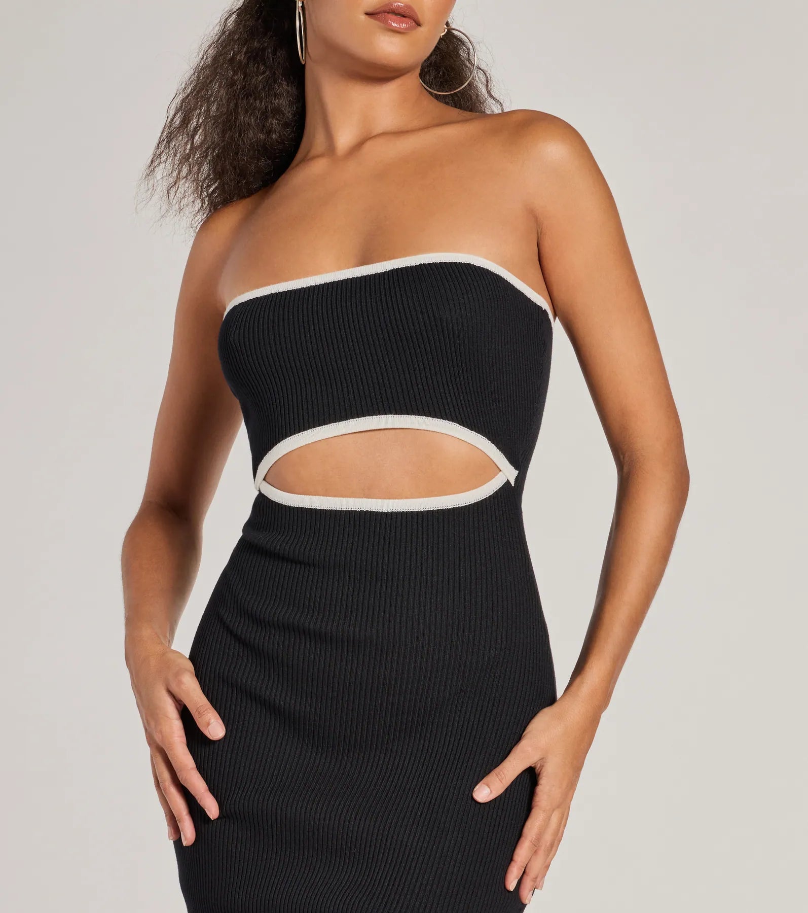 Ultimate Strapless Ribbed Knit Midi Dress - Premium Style