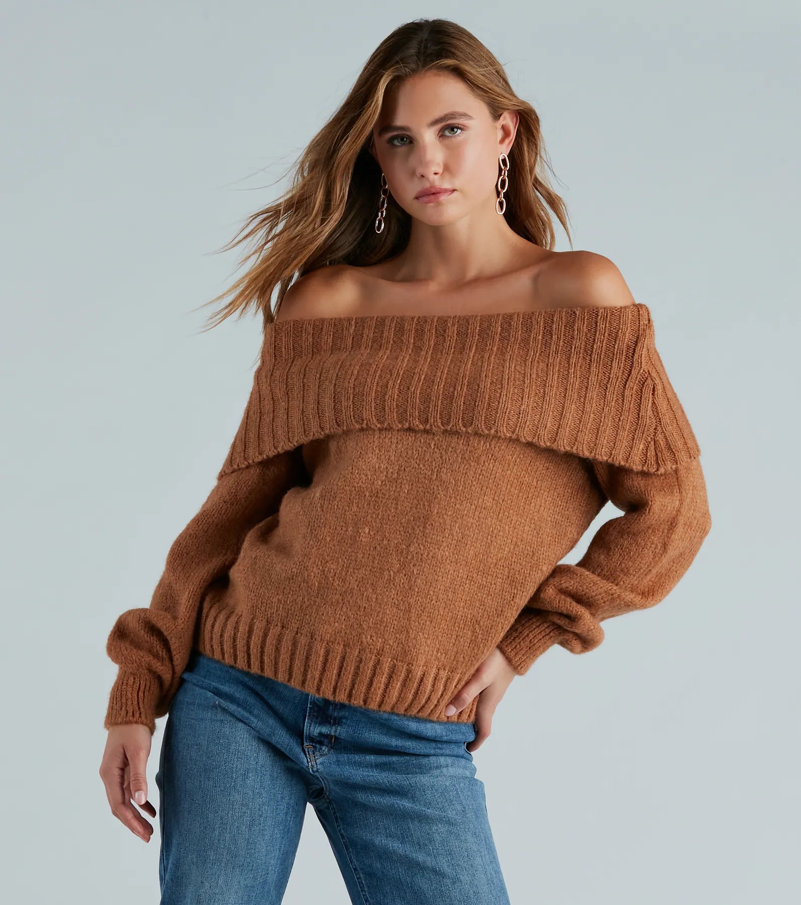 Ultimate Flirty Off-The-Shoulder Sweater Top - Premium Soft Knit