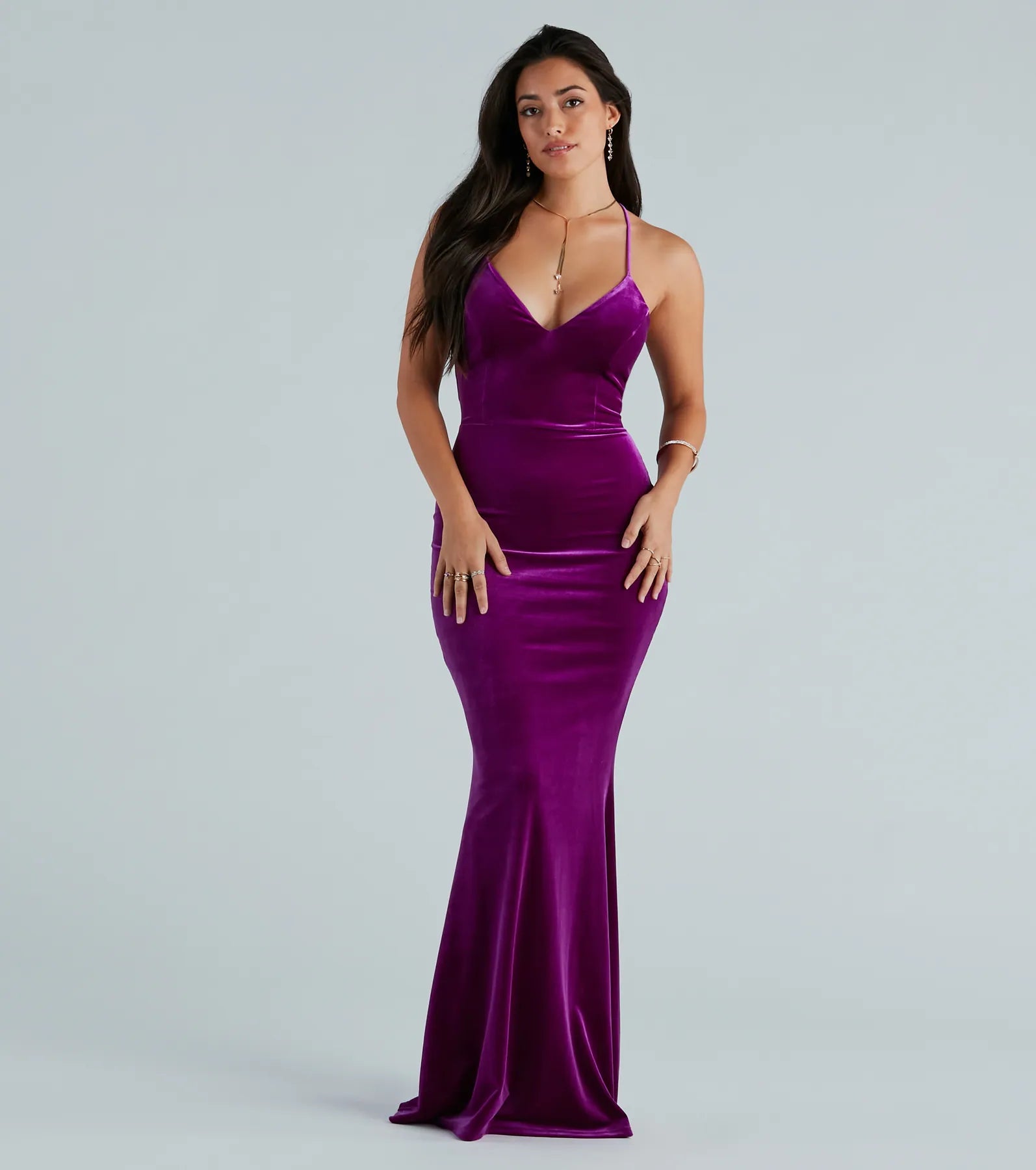 Premium Velvet Mermaid Gown - Kristine Elegance