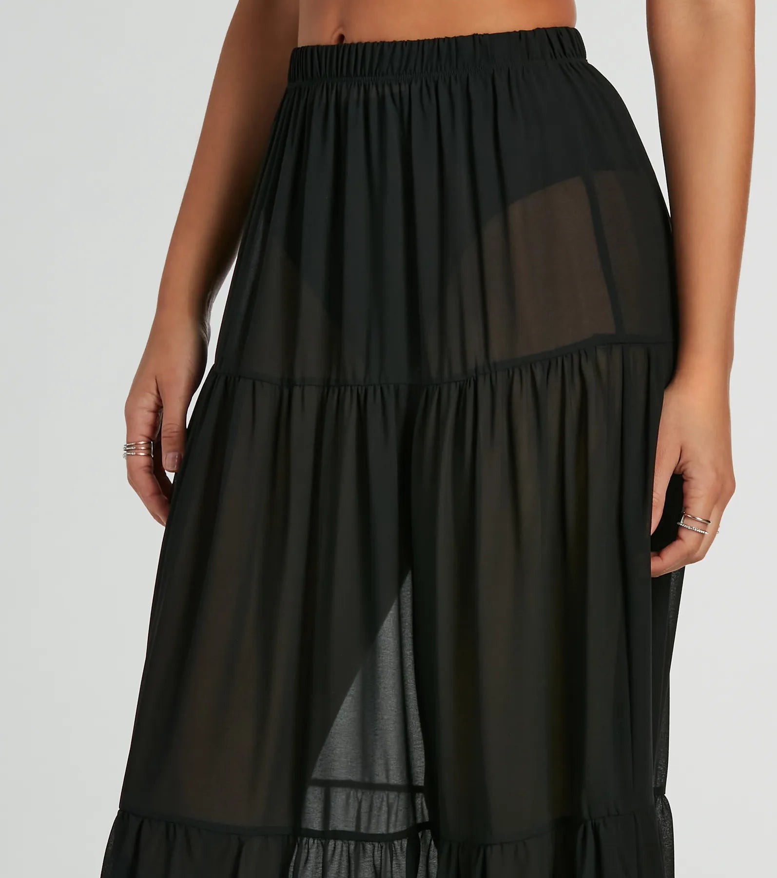 Ultimate Elegance Tiered Chiffon Maxi Skirt