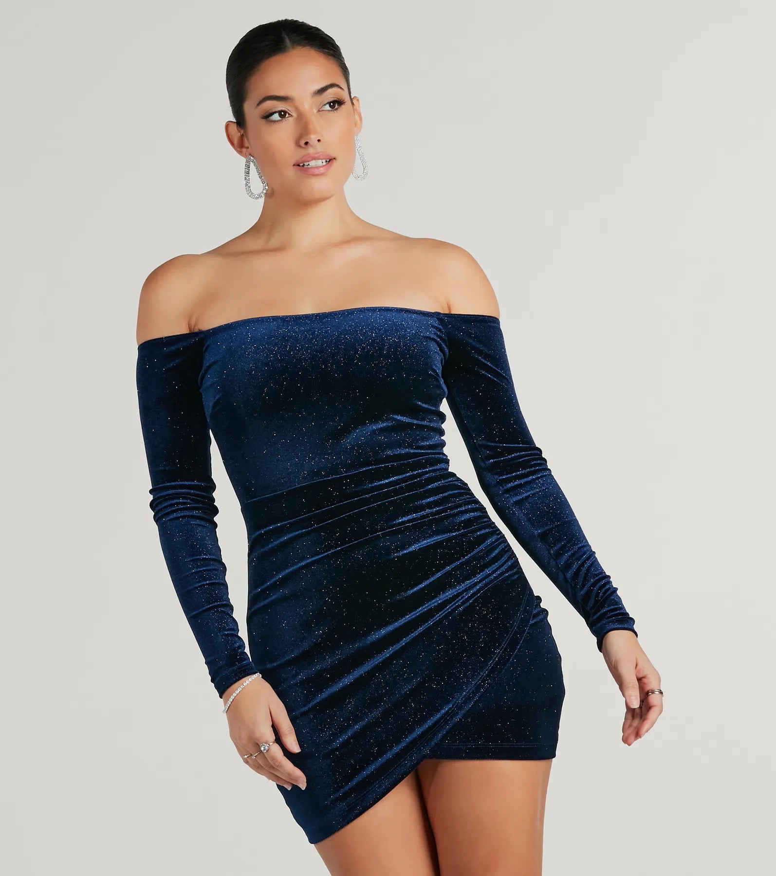 Ultimate Sparkle Glitter Velvet Party Dress