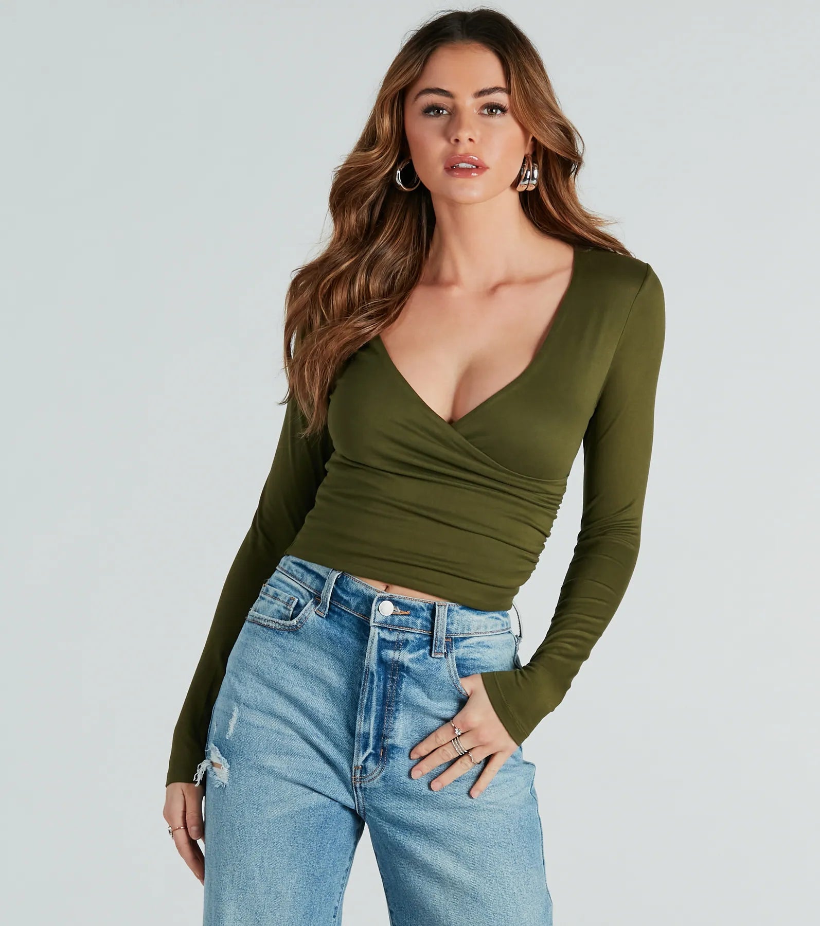 Ultimate Comfort Surplice Crop Top - Long Sleeve & Buttery Soft