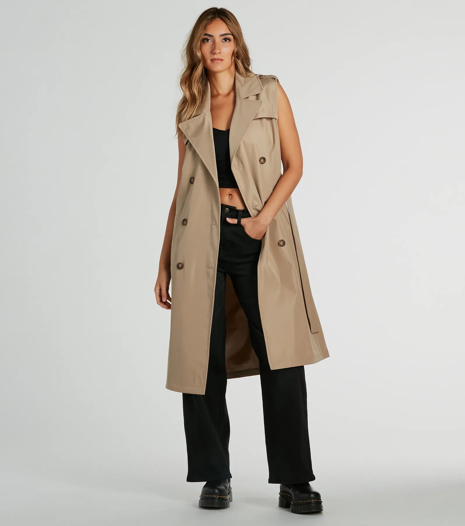 Premium Nylon Belted Trench Vest - Ultimate City-Chic Style