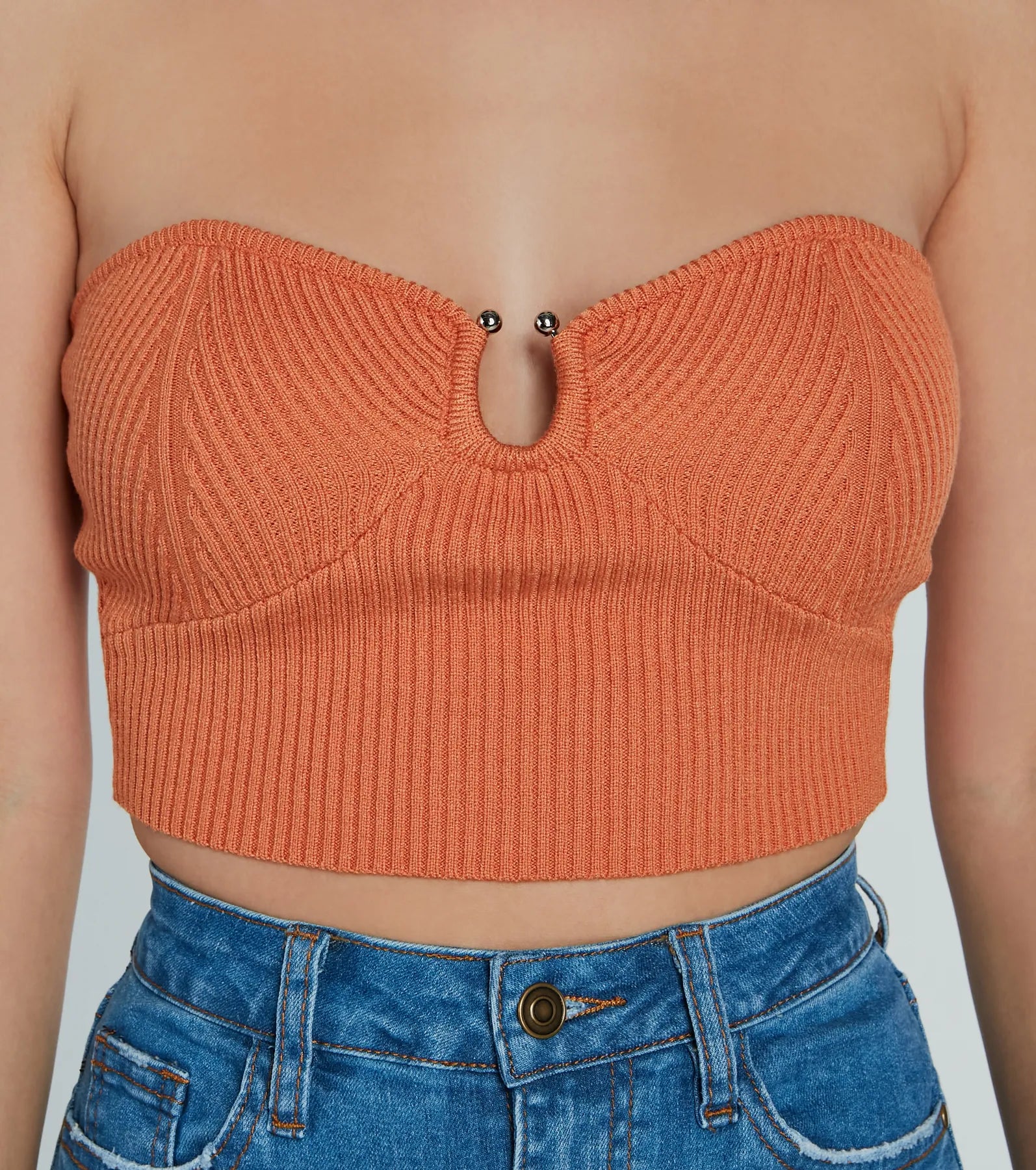 Ultimate Ribbed Knit Tube Crop Top - Premium Strapless Design