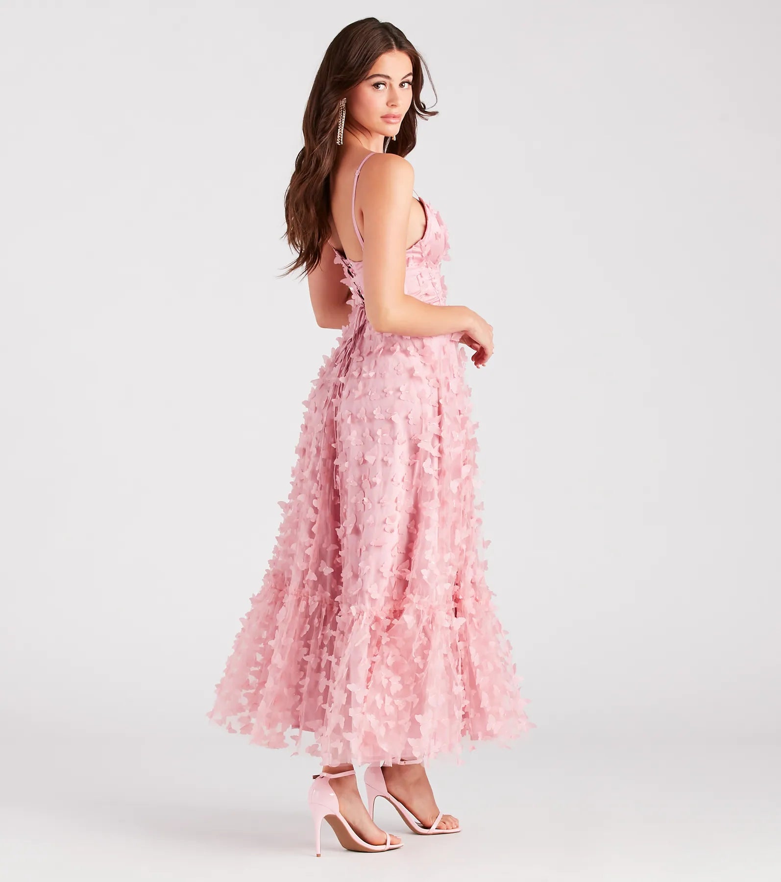 Molly Premium Butterfly Applique A-Line Evening Dress