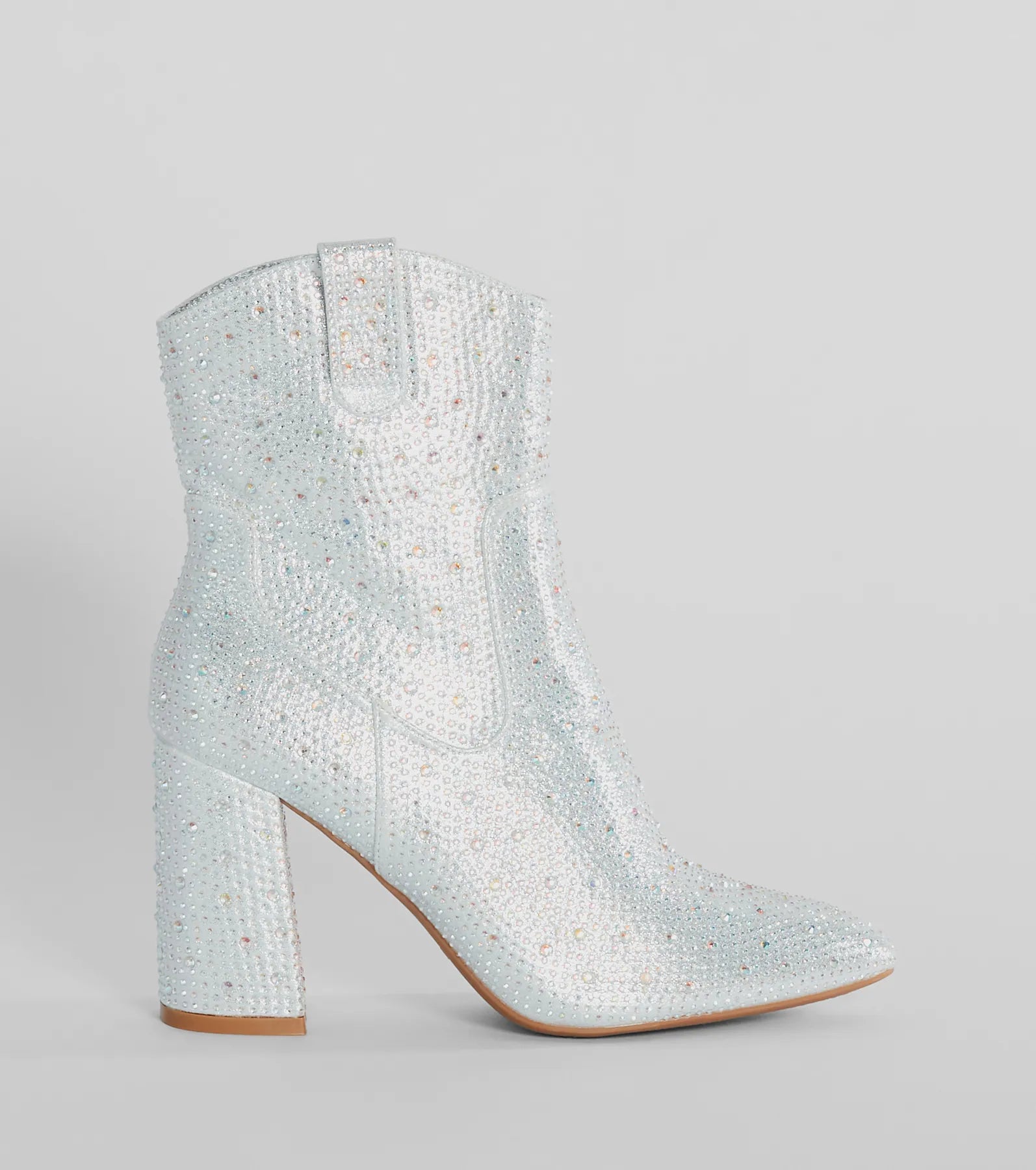 Ultimate Shimmer Rhinestone Western Booties - Premium Metallic Design