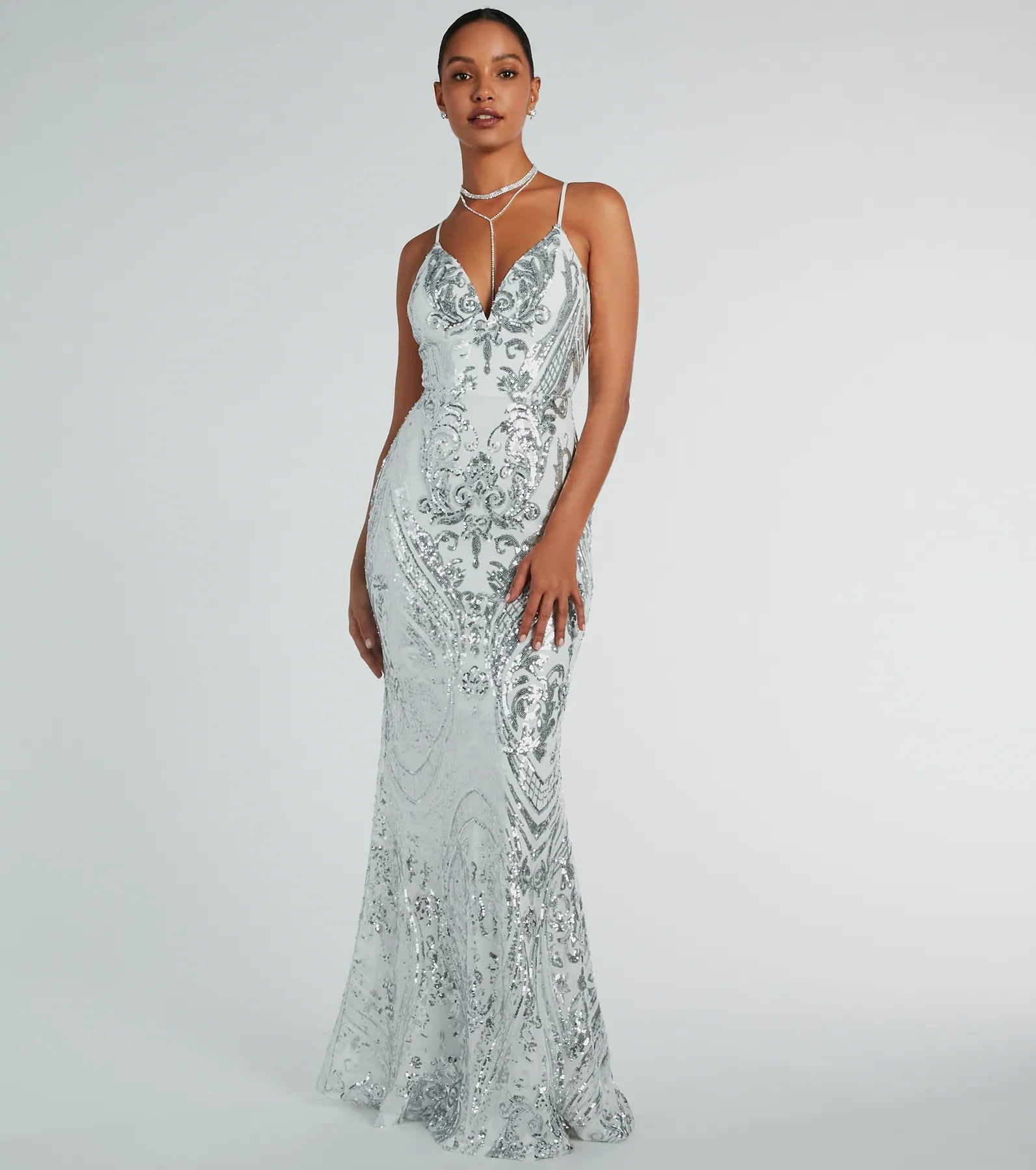 Premium Margaux Lace-Up Mermaid Sequin Gown - Ultimate Formal Dress