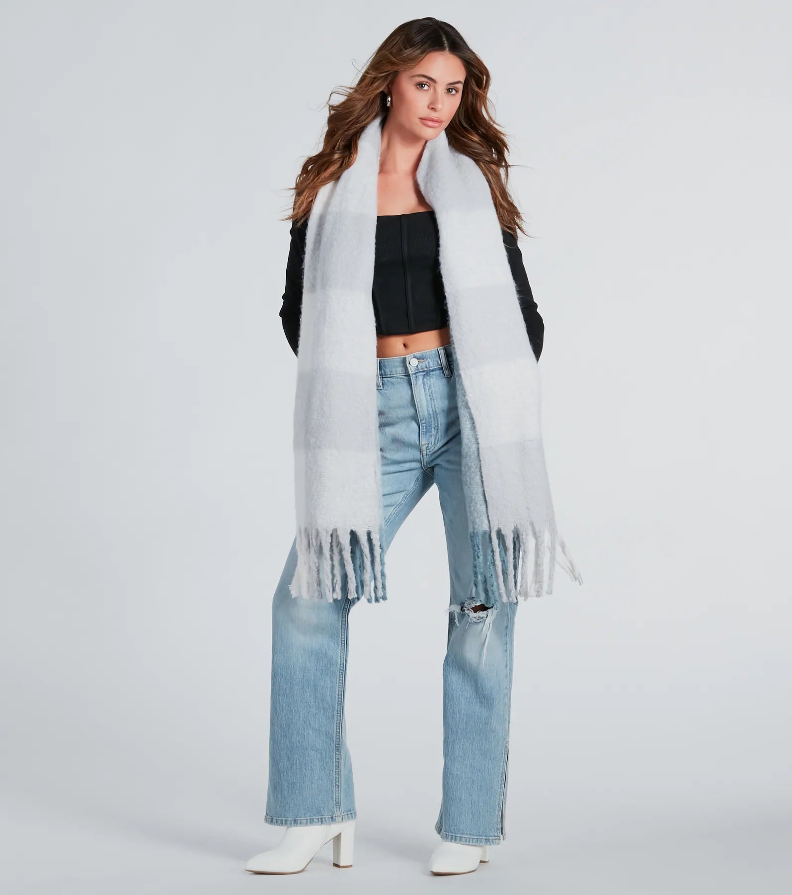 Premium Cozy Stroll Fringe Blanket Scarf - Ultimate Winter Style