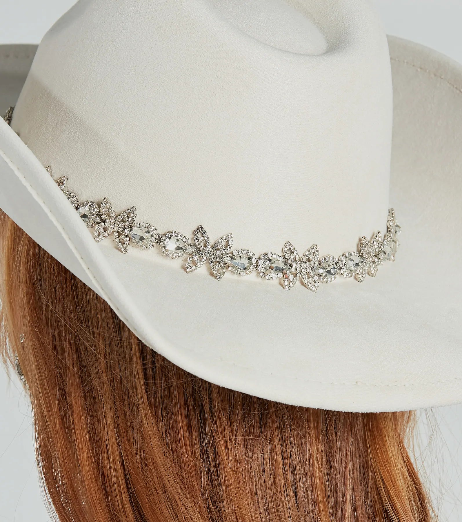 Premium Rhinestone Flower Cowboy Hat for Nashville Adventures