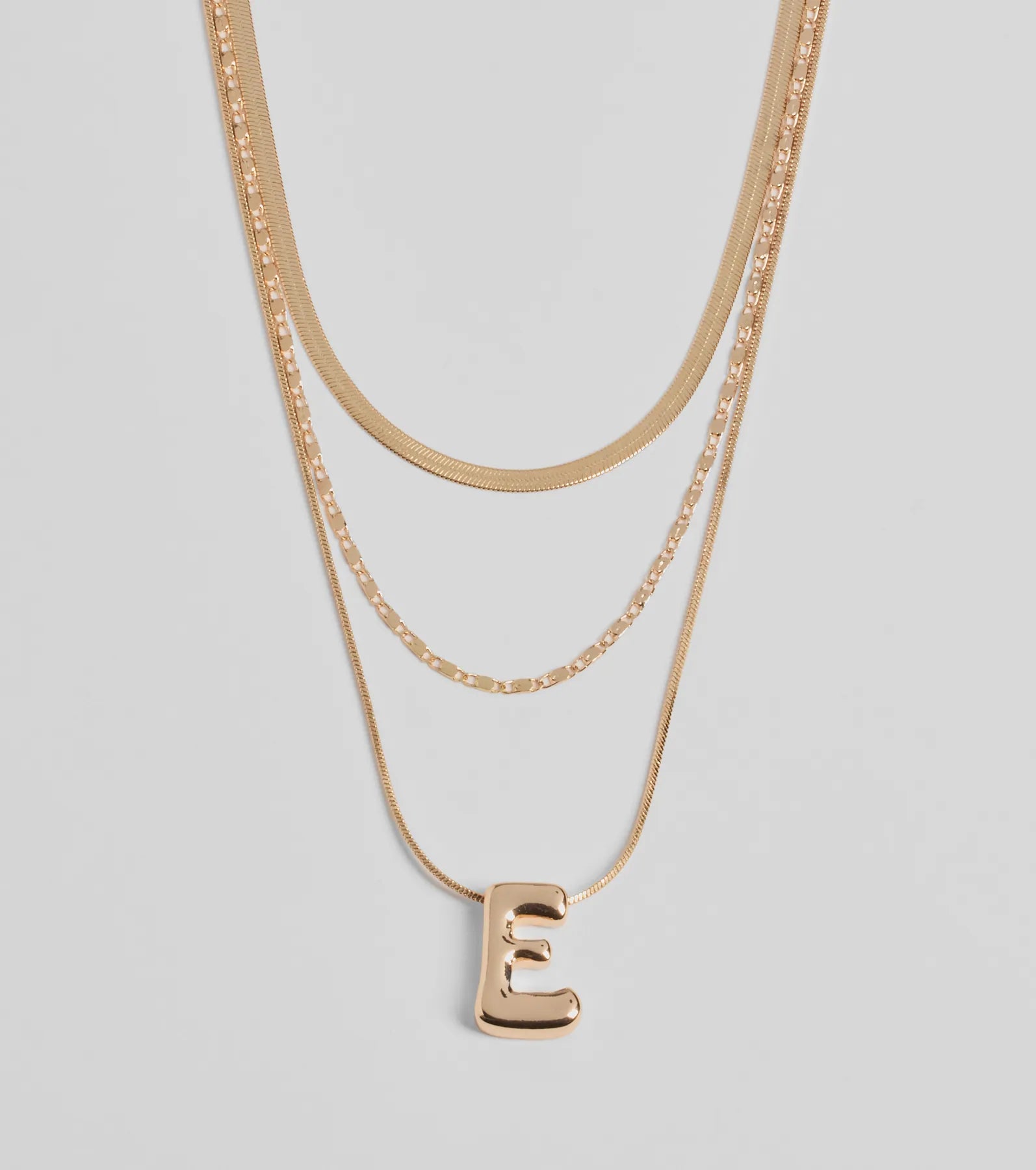 Premium Layered 'E' Monogram Bubble Necklace