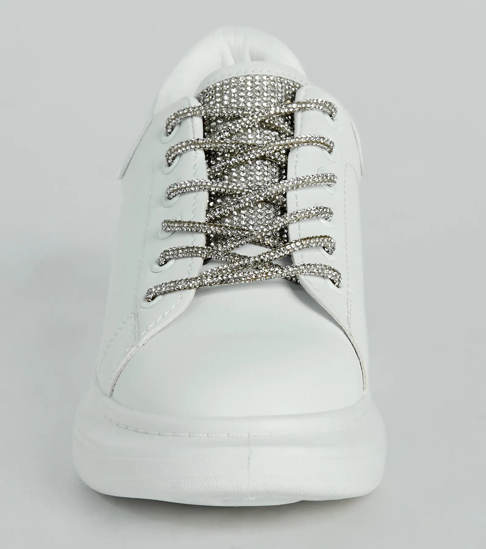 Ultimate Glam Squad Rhinestone Sneakers - Premium Faux Leather