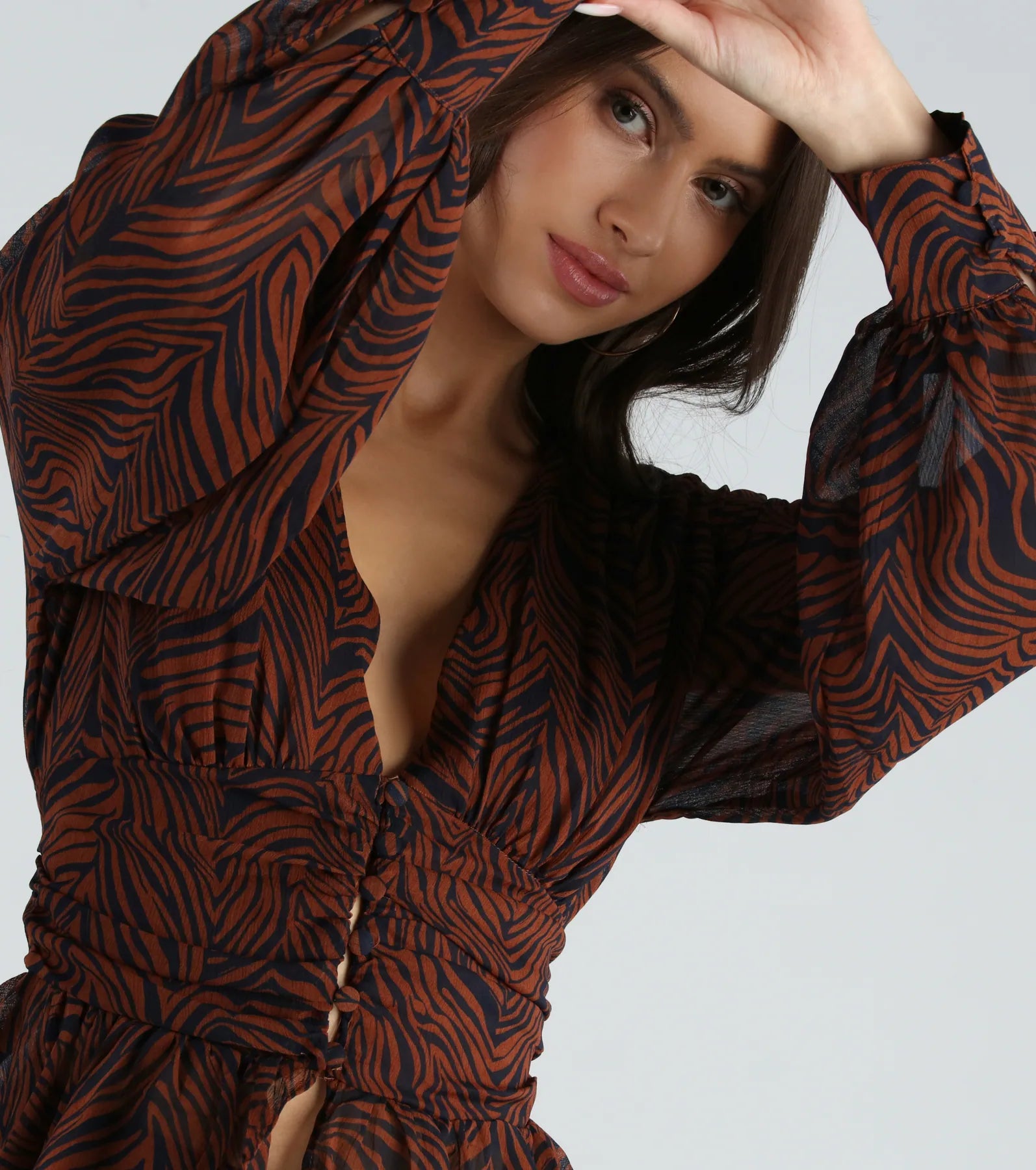 Premium Wild Thing Zebra Print Chiffon Blouse - Ultimate Style Statement