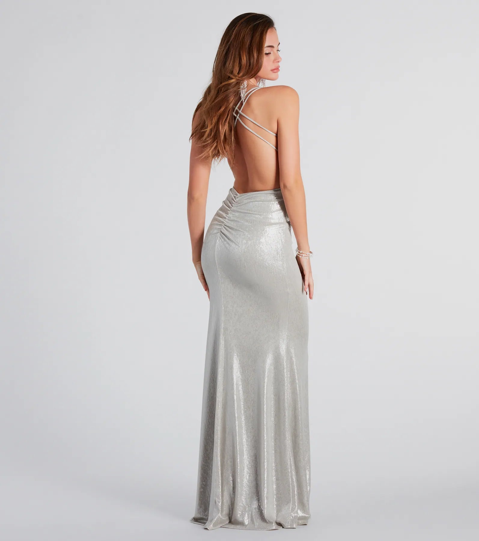 Premium Kate Metallic Open-Back Mermaid Gown