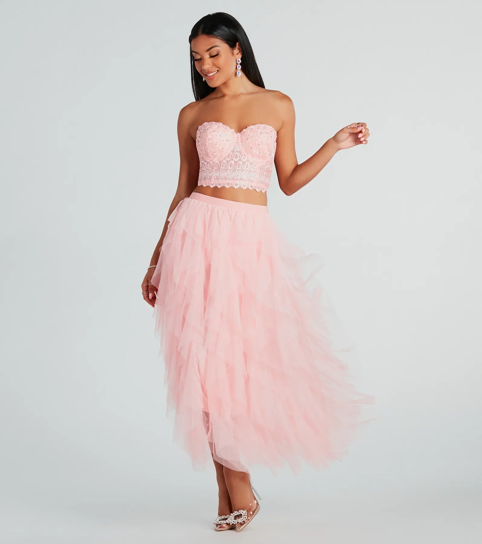 Premium Ruffled Tulle Midi Skirt - Ultimate Drama Edition