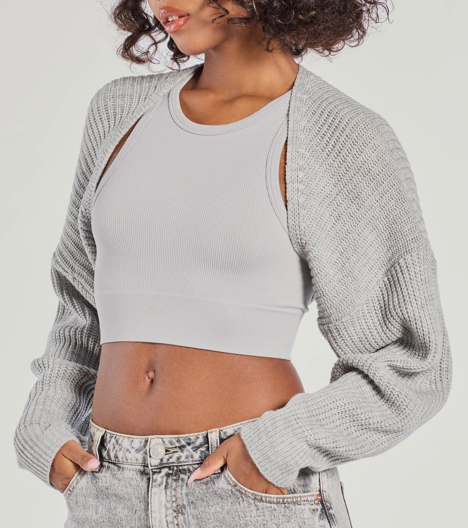 Ultra-Cozy Oversized Knit Sweater Bolero - Sweet & Stylish