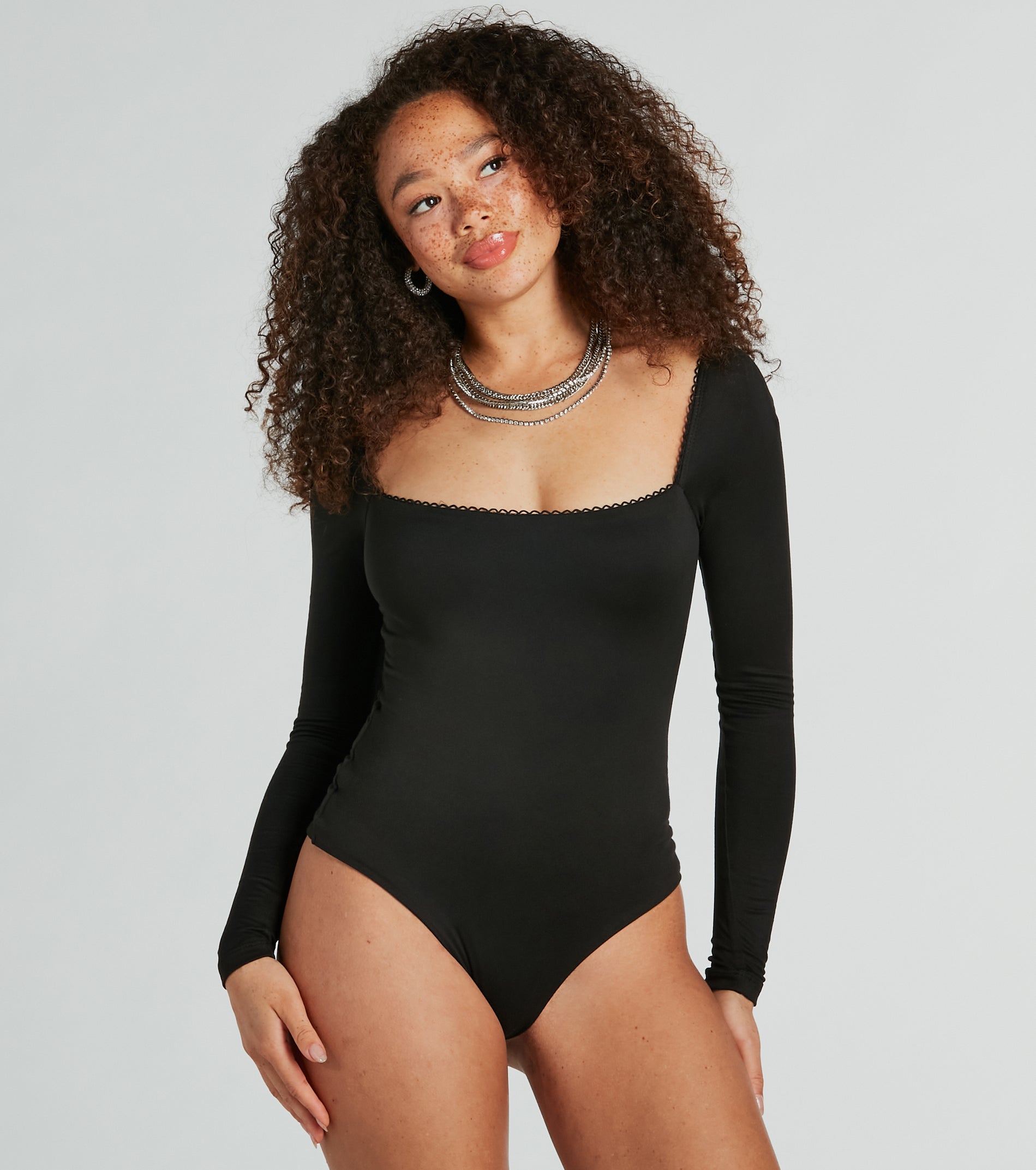 Premium Square Neck Long Sleeve Bodysuit - Ultimate Wardrobe Essential