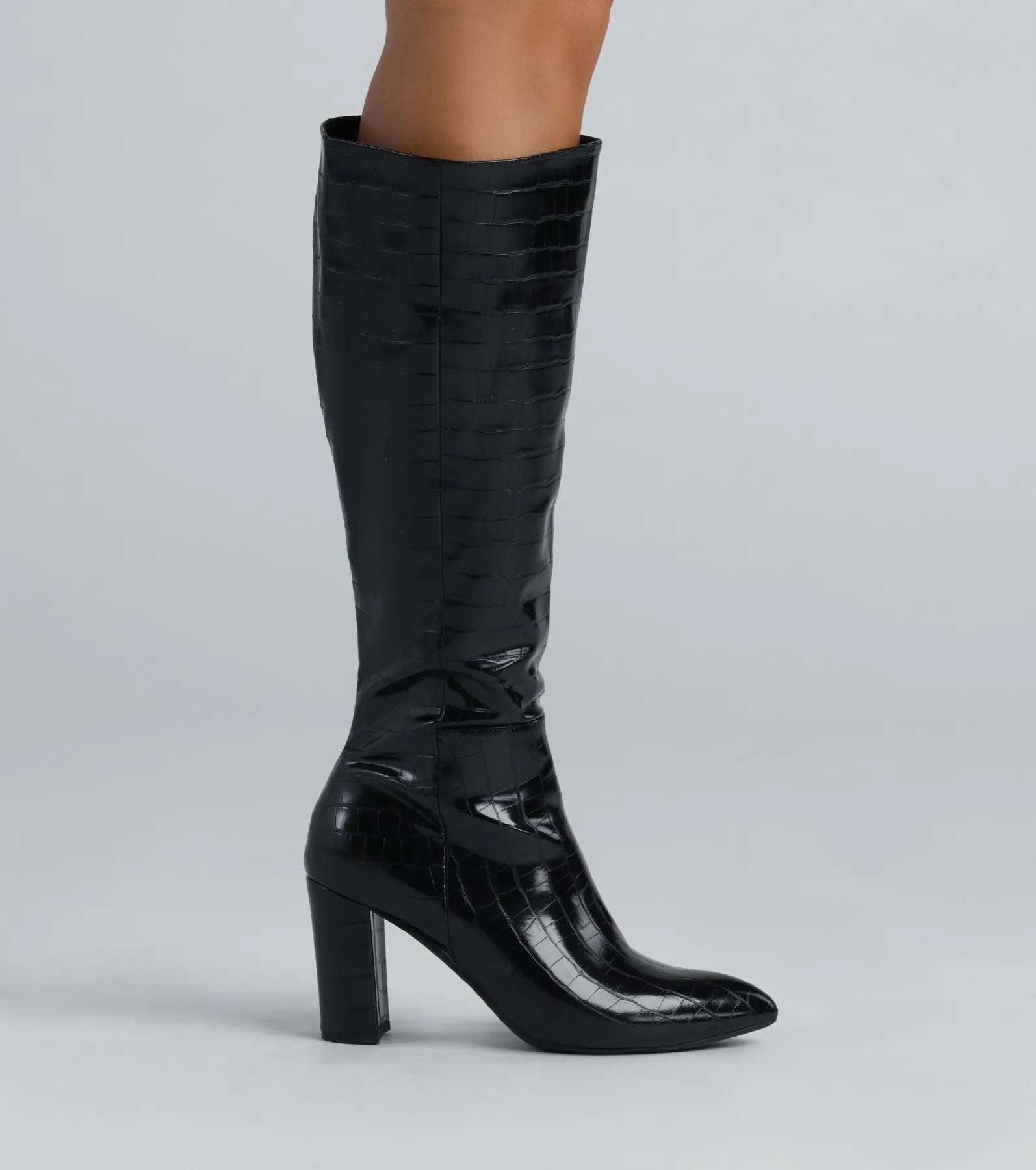 Premium Faux Leather Under-Knee Boots - Ultimate Style Statement