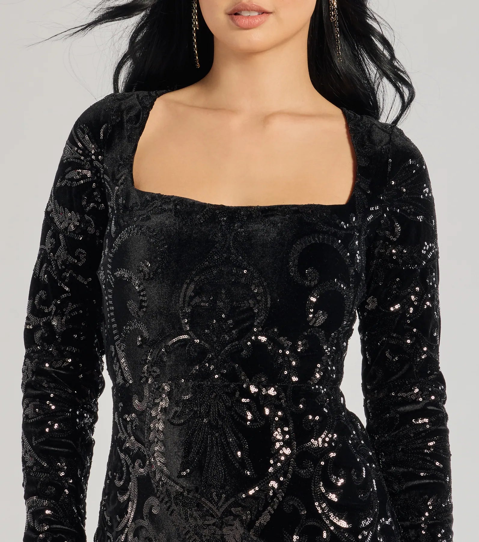 Premium Ayden Velvet Sequin Mini Dress – Ultimate Party Glam