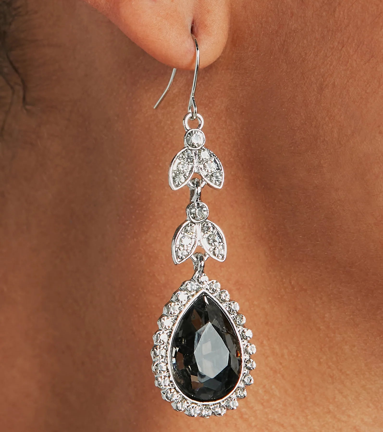 Premium Luxe Drama Rhinestone Teardrop Earrings