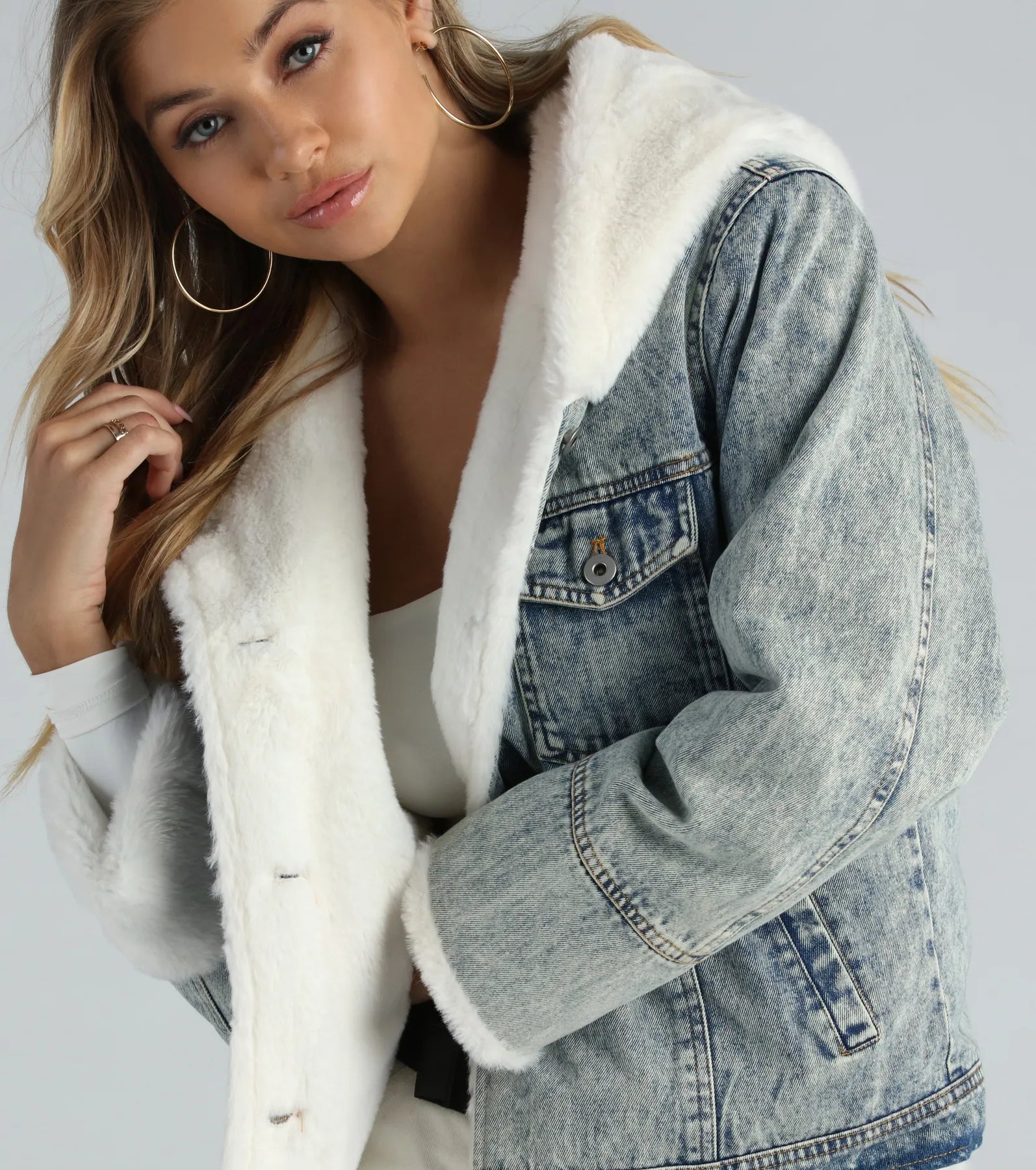 Ultimate Cozy Faux Fur-Lined Denim Jacket