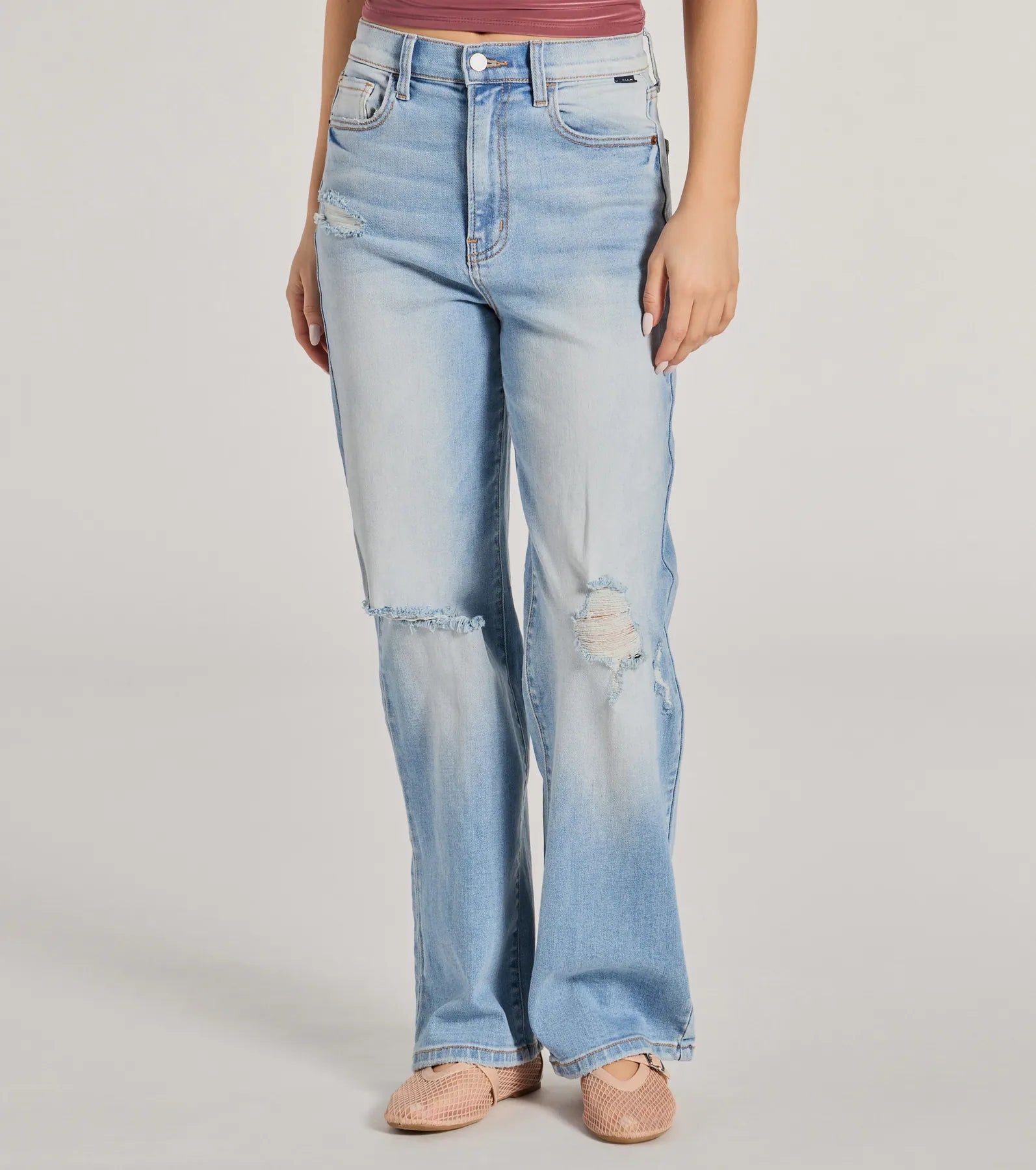 Ultimate Effortless Casual High-Rise Distressed Dad Jeans