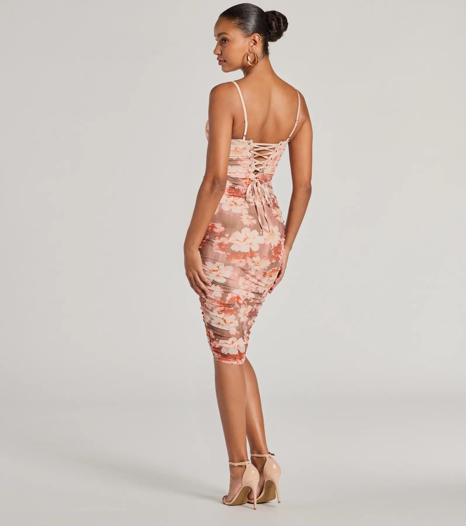 Ultimate Blooming Romance Floral Mesh Bodycon Dress